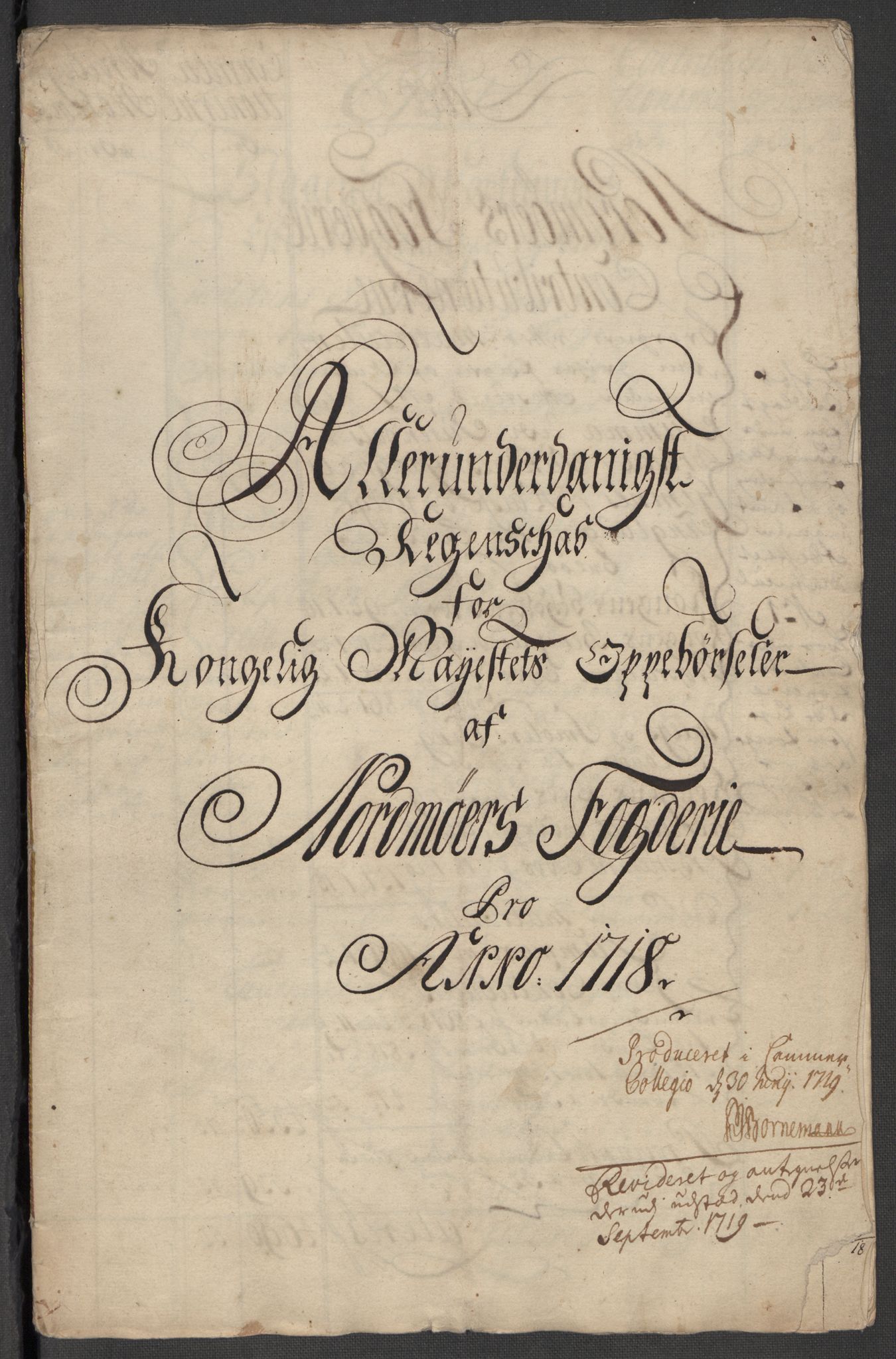 Rentekammeret inntil 1814, Reviderte regnskaper, Fogderegnskap, RA/EA-4092/R56/L3751: Fogderegnskap Nordmøre, 1718, s. 4