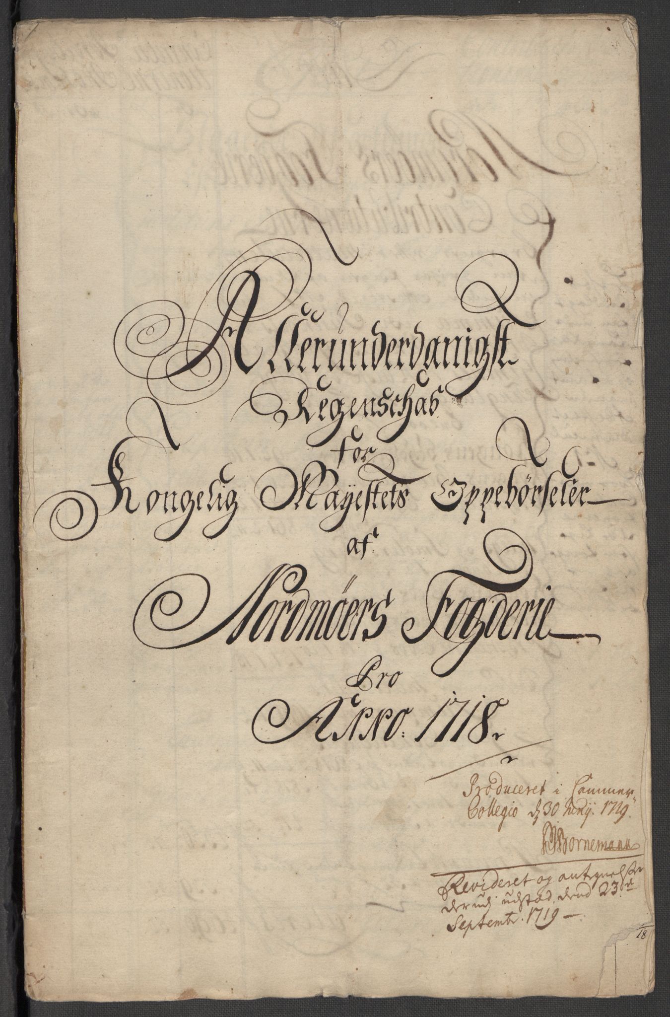Rentekammeret inntil 1814, Reviderte regnskaper, Fogderegnskap, AV/RA-EA-4092/R56/L3751: Fogderegnskap Nordmøre, 1718, s. 4