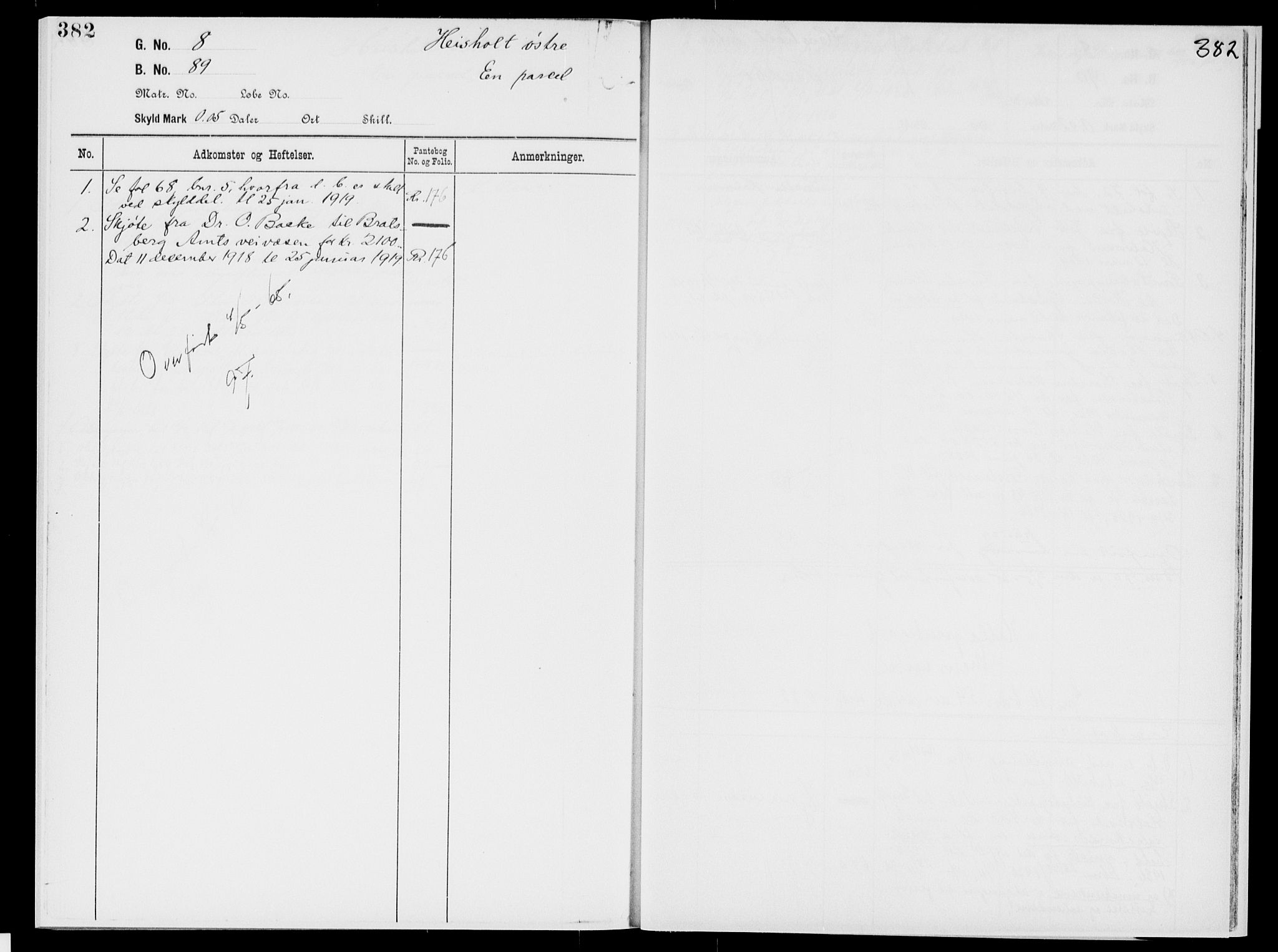 Nedre Telemark sorenskriveri, AV/SAKO-A-135/G/Gb/Gbg/L0001: Panteregister nr. VII 1, s. 382