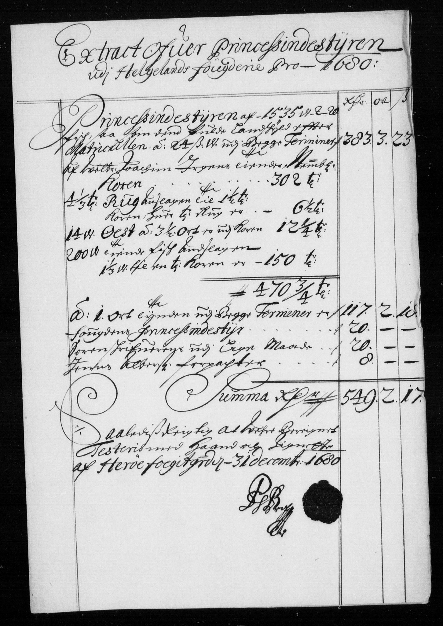 Rentekammeret inntil 1814, Reviderte regnskaper, Stiftamtstueregnskaper, Trondheim stiftamt og Nordland amt, AV/RA-EA-6044/R/Rh/L0007: Nordland amt, 1680