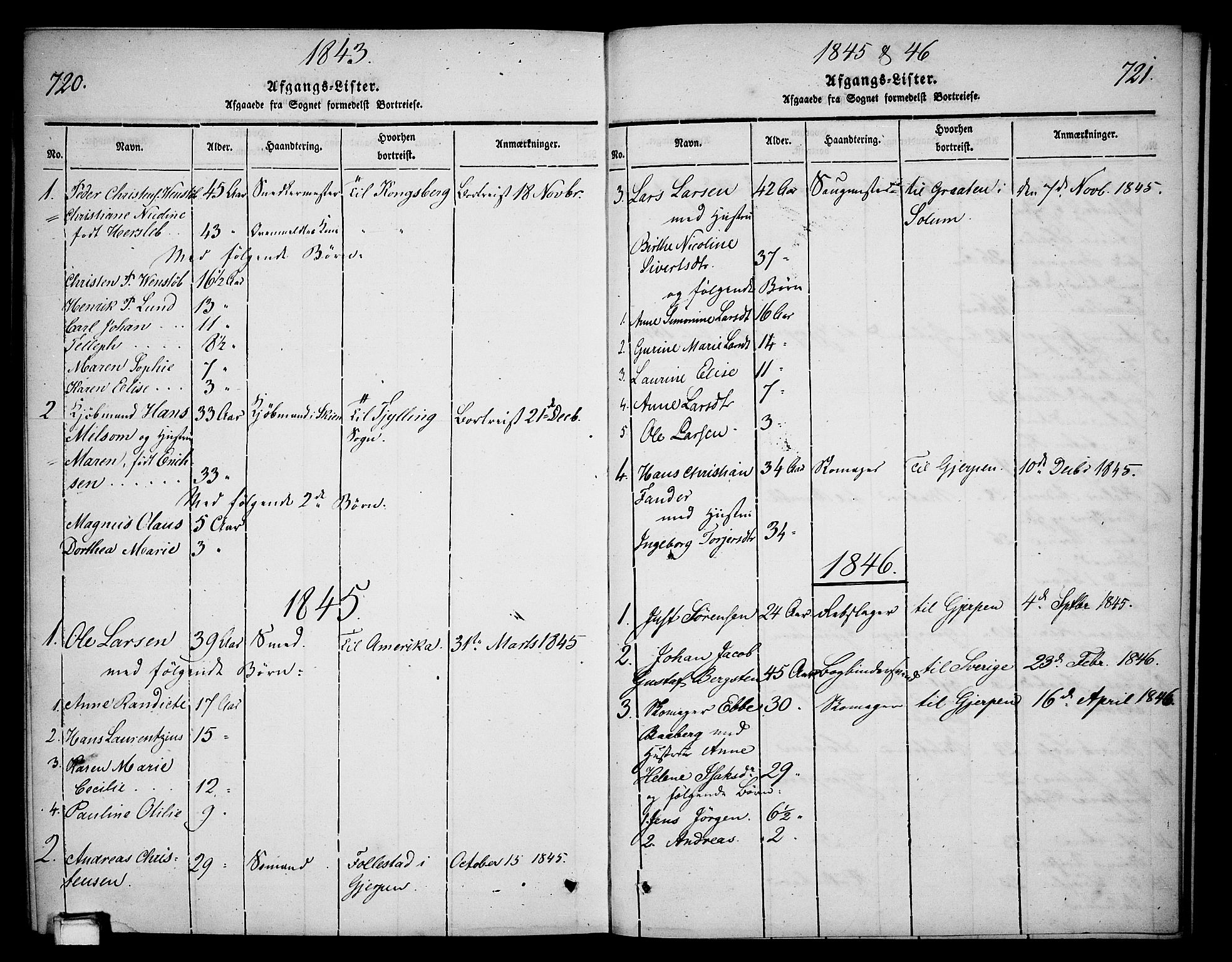 Skien kirkebøker, AV/SAKO-A-302/G/Ga/L0003: Klokkerbok nr. 3, 1843-1847, s. 720-721