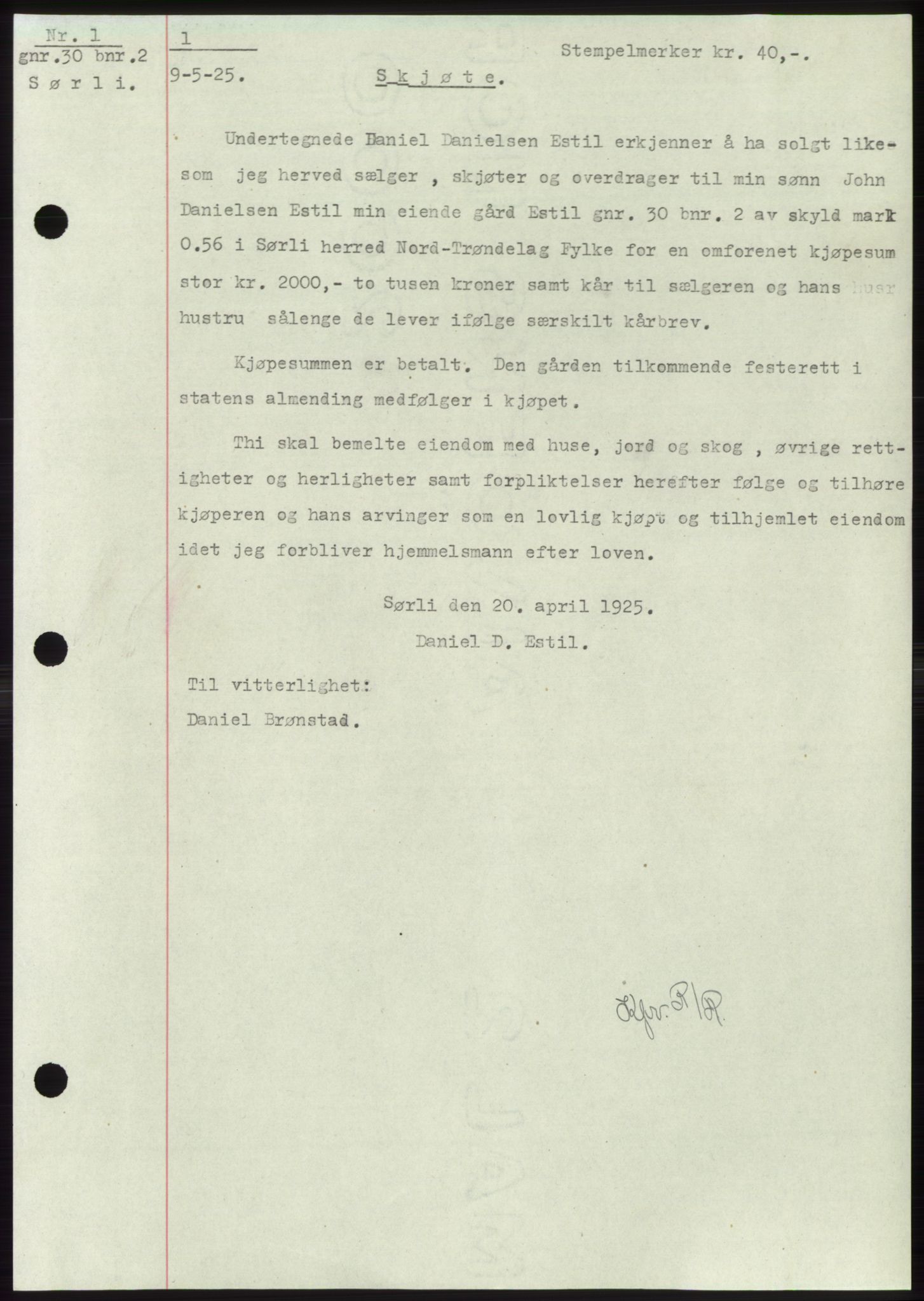 Namdal sorenskriveri, SAT/A-4133/1/2/2C: Pantebok nr. -, 1922-1925, Tingl.dato: 09.05.1925