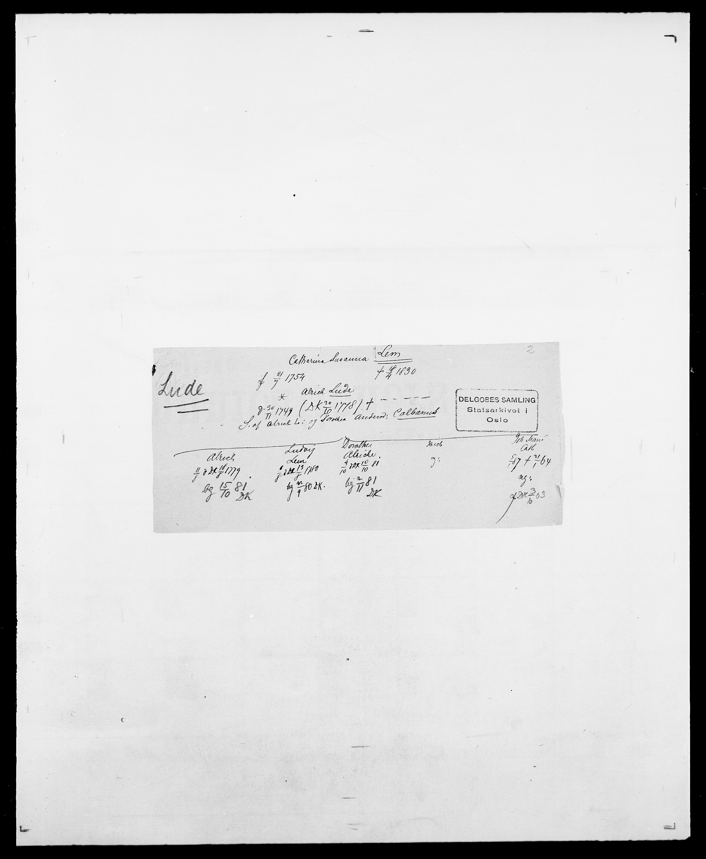 Delgobe, Charles Antoine - samling, SAO/PAO-0038/D/Da/L0024: Lobech - Lærum, s. 371