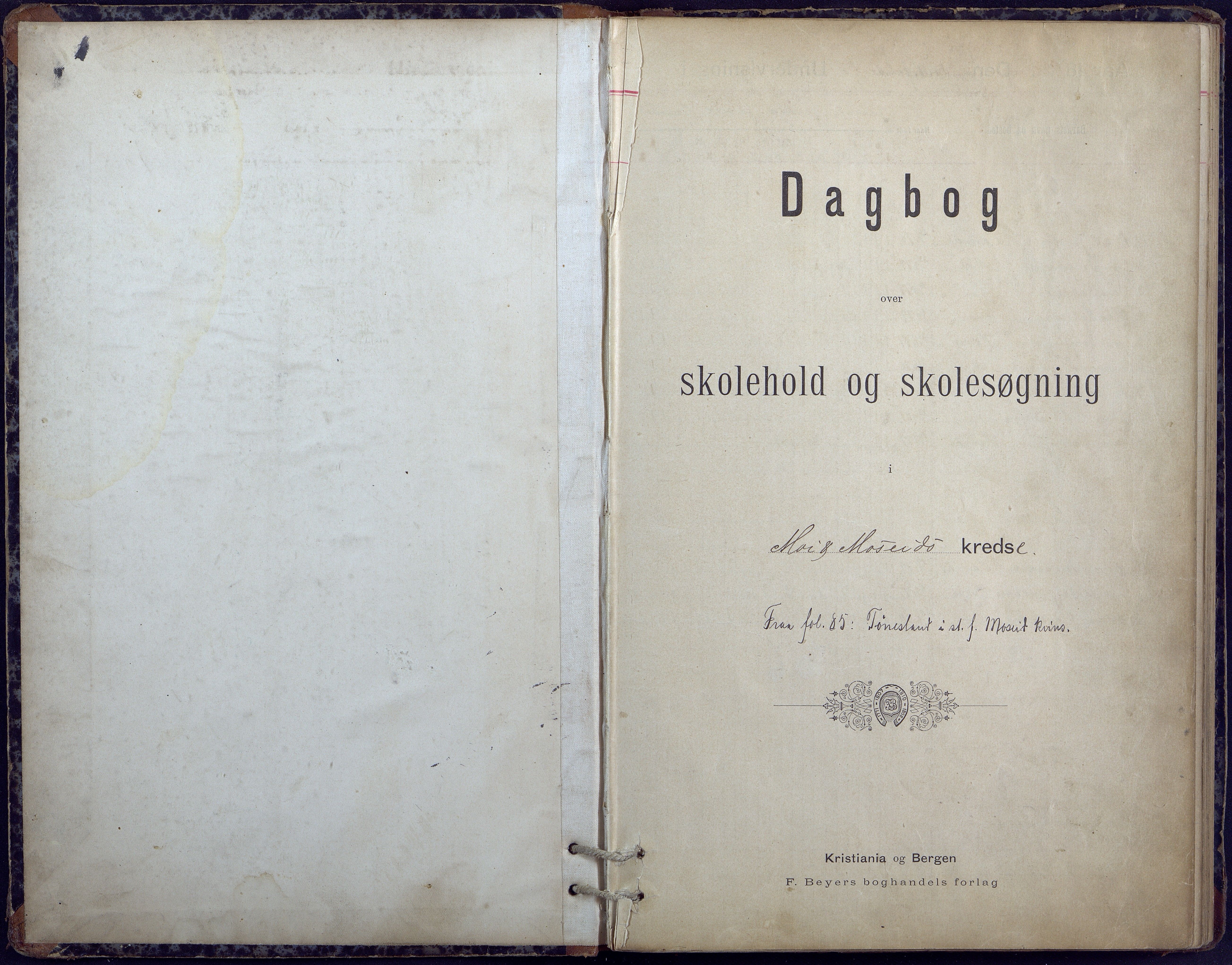 Hornnes kommune, Moi, Moseid, Kjetså skolekretser, AAKS/KA0936-550e/F1/L0005: Dagbok. Moseid, Moi, 1892-1908