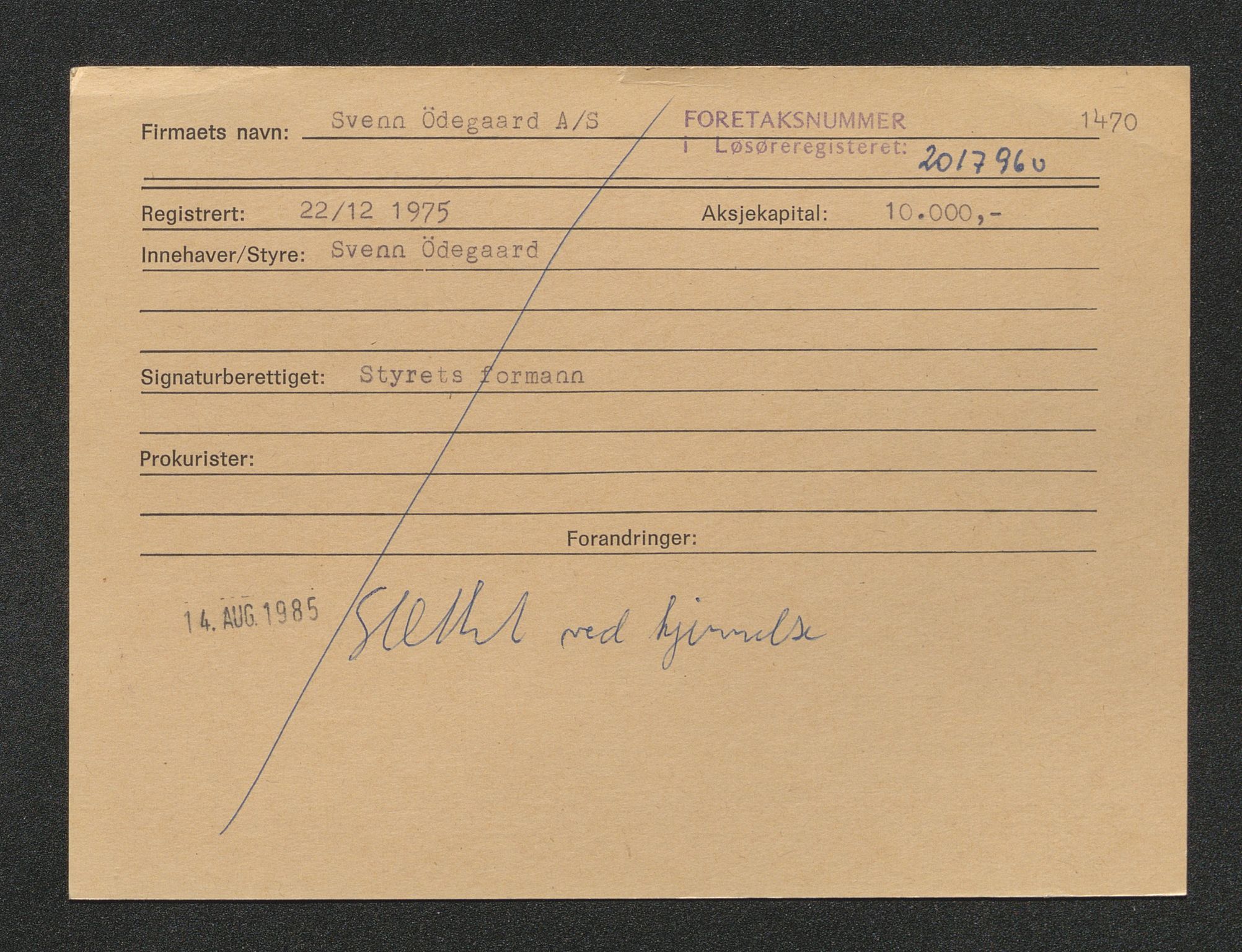 Stavanger byfogd, AV/SAST-A-101408/001/4/42/422/4221A/L0005: Register over slettede firma: Stavanger Morgenavis - Å, 1891-1987, s. 765