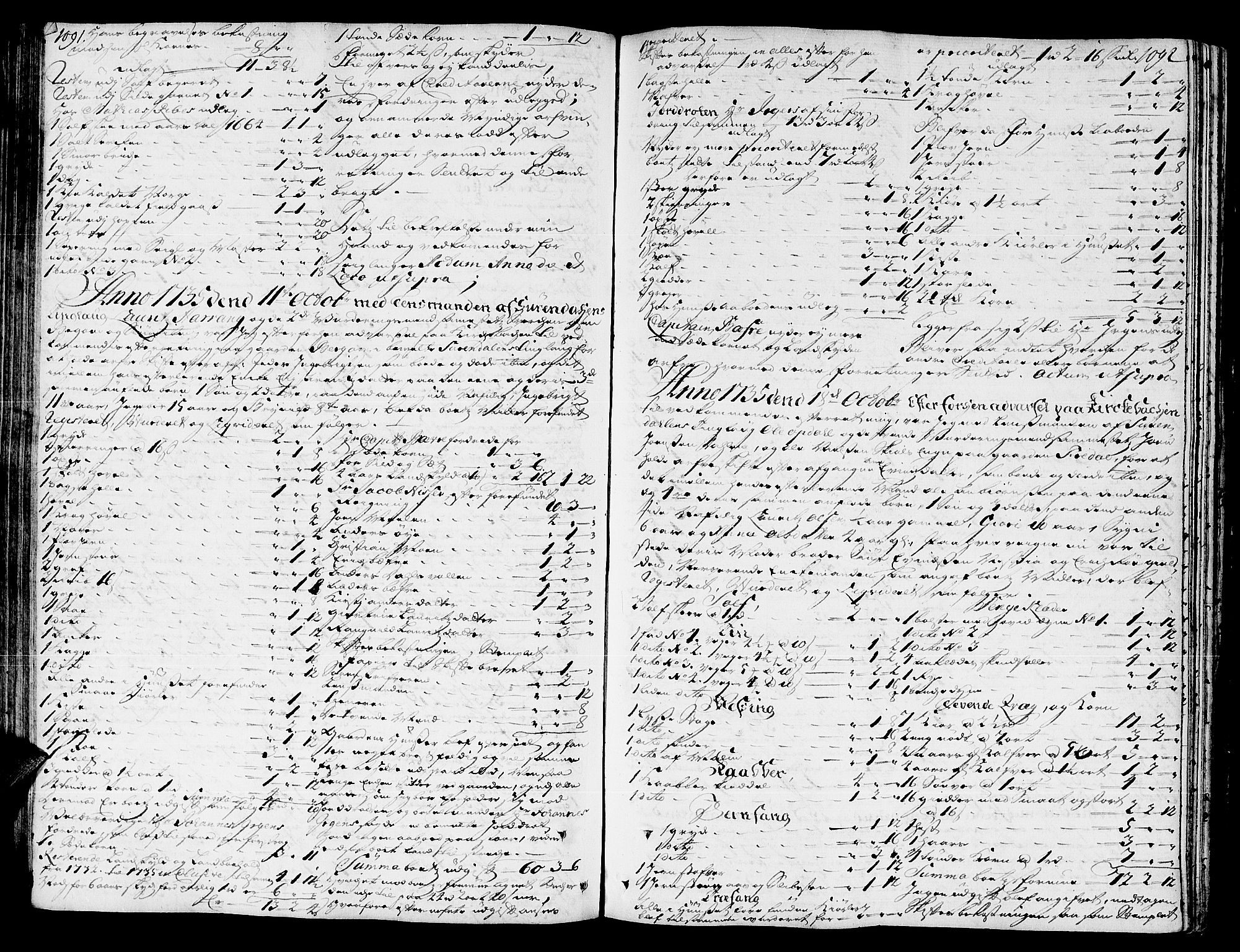 Nordmøre sorenskriveri, AV/SAT-A-4132/1/3/3A/L0007: Skifteprotokoll nr. 7, 1731-1736, s. 1091-1092