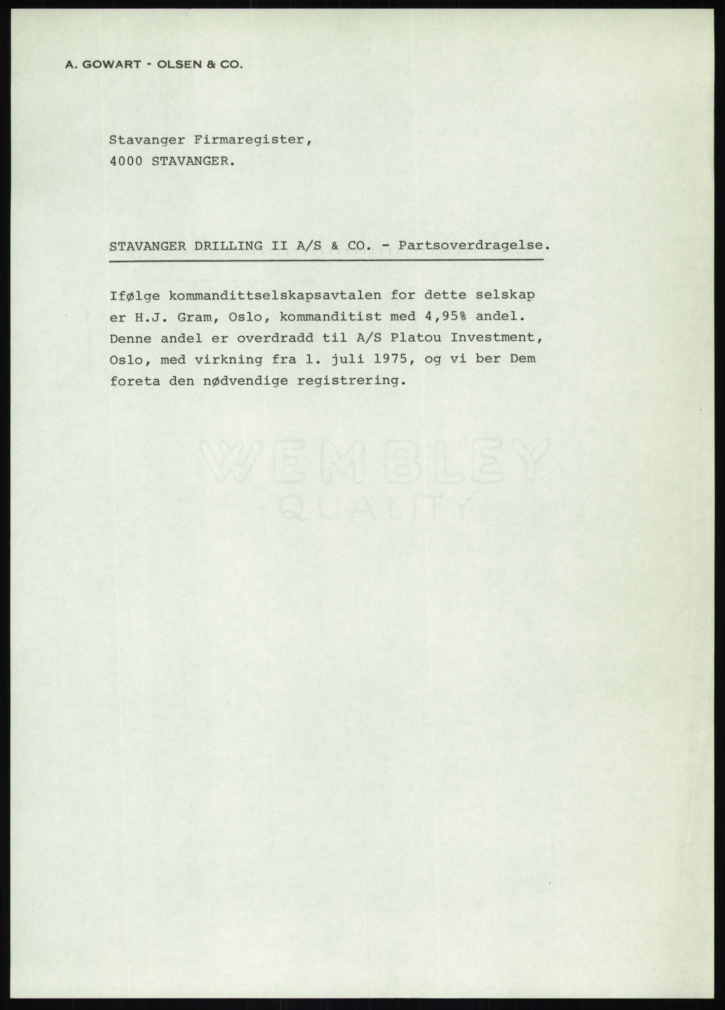 Pa 1503 - Stavanger Drilling AS, AV/SAST-A-101906/D/L0007: Korrespondanse og saksdokumenter, 1974-1981, s. 1101