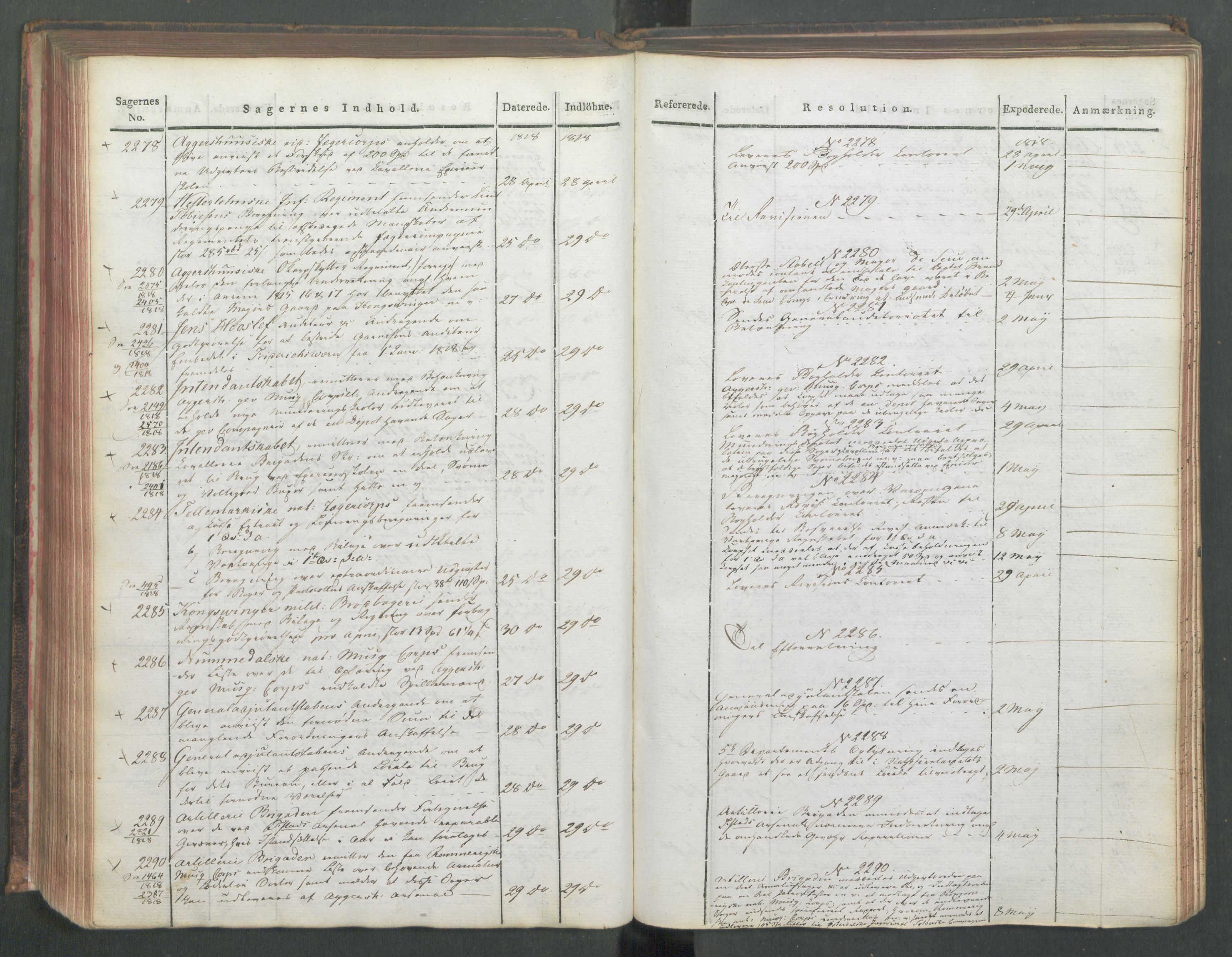 Armédepartementet, AV/RA-RAFA-3493/C/Ca/L0015: 6. Departements Journal, 1818