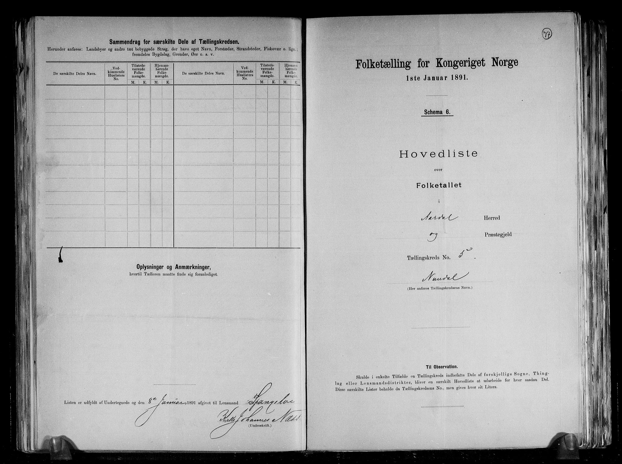 RA, Folketelling 1891 for 1424 Årdal herred, 1891, s. 12