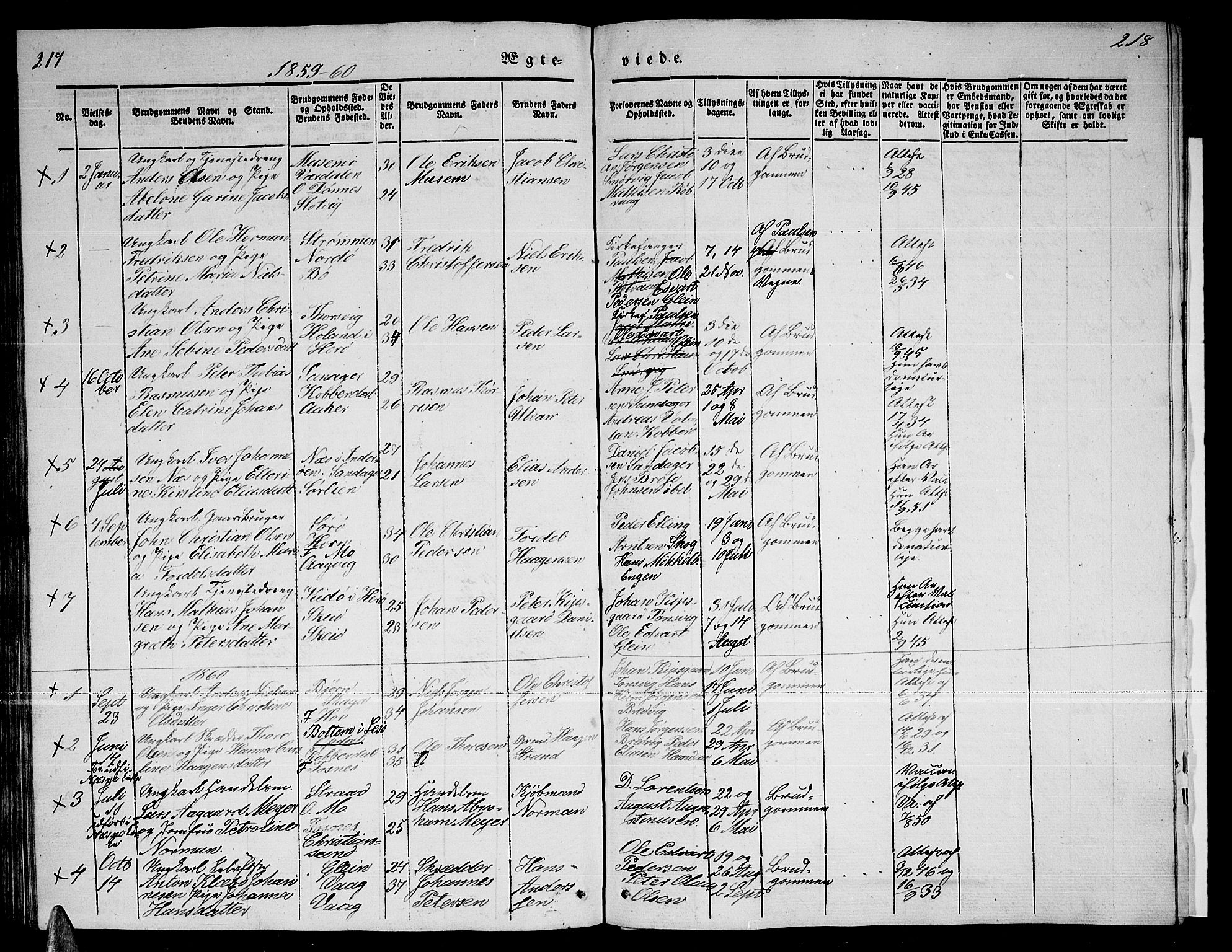 Ministerialprotokoller, klokkerbøker og fødselsregistre - Nordland, SAT/A-1459/835/L0530: Klokkerbok nr. 835C02, 1842-1865, s. 217-218