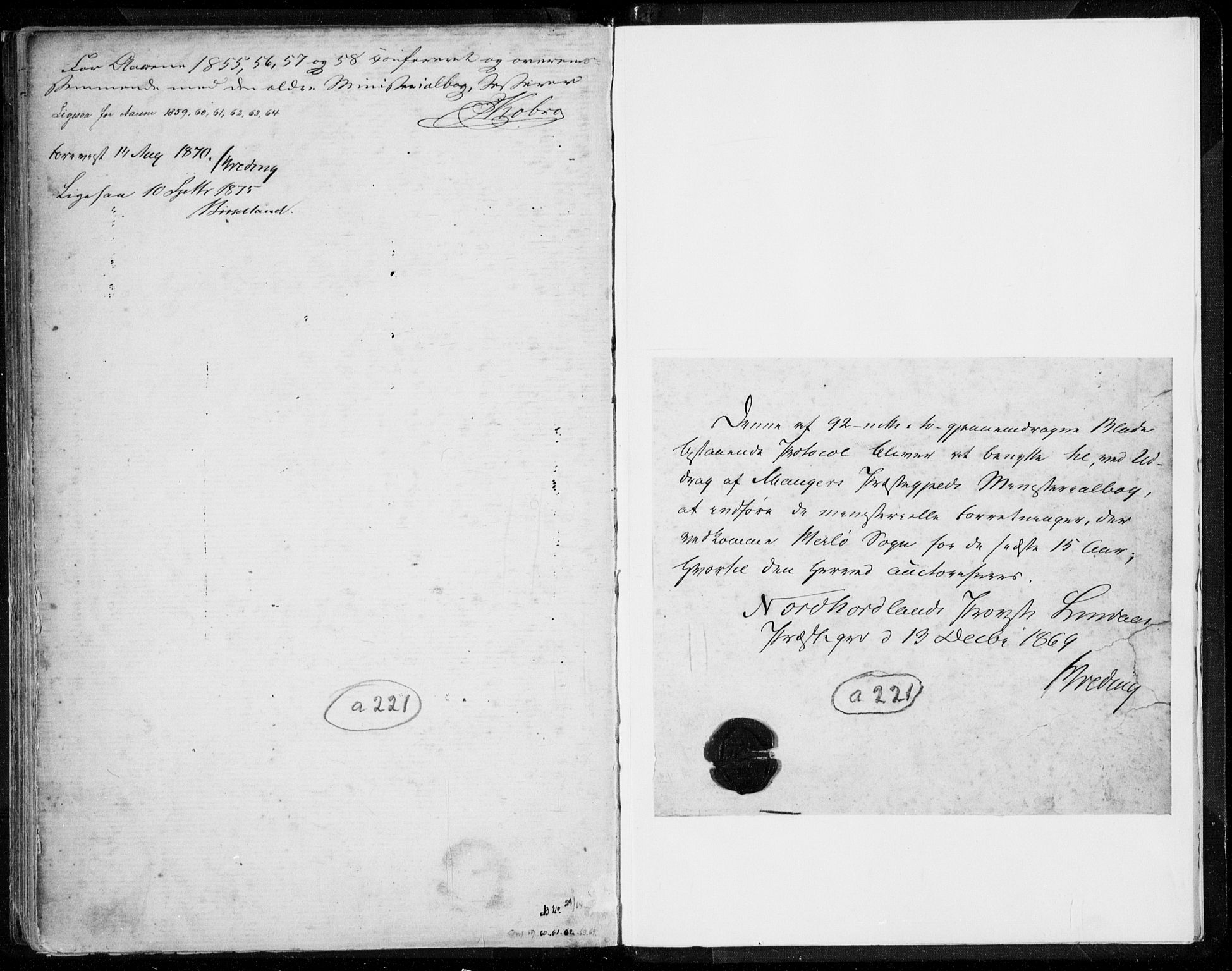 Herdla Sokneprestembete, SAB/A-75701/H/Haa: Ministerialbok nr. A 1, 1855-1869