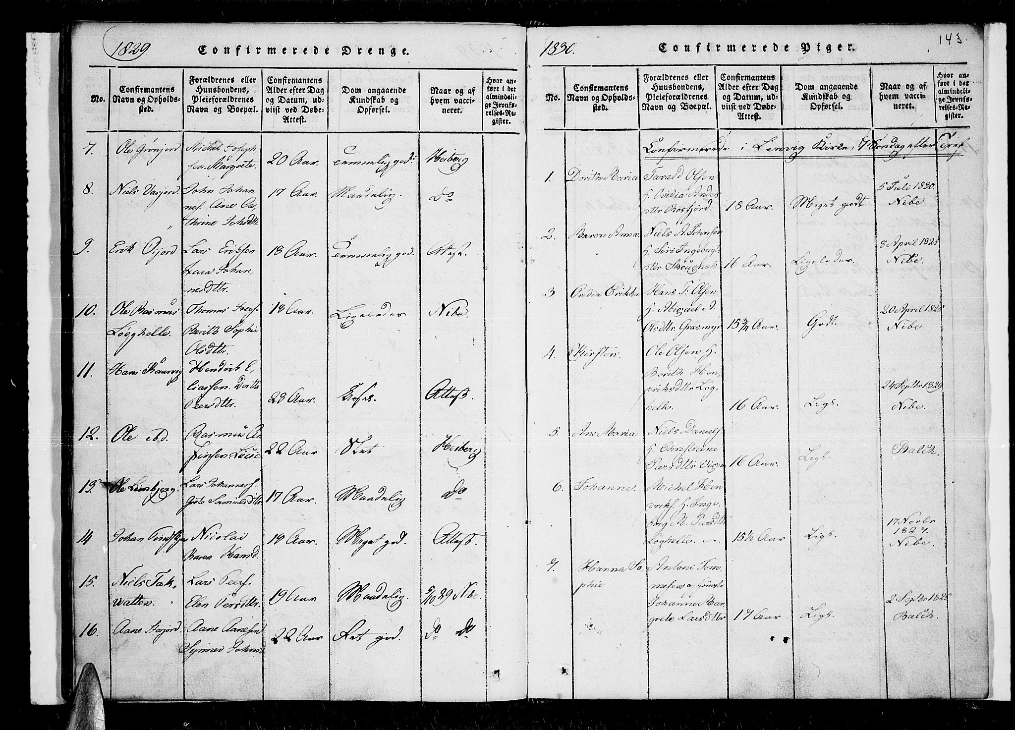 Lenvik sokneprestembete, AV/SATØ-S-1310/H/Ha/Haa/L0003kirke: Ministerialbok nr. 3, 1820-1831, s. 143