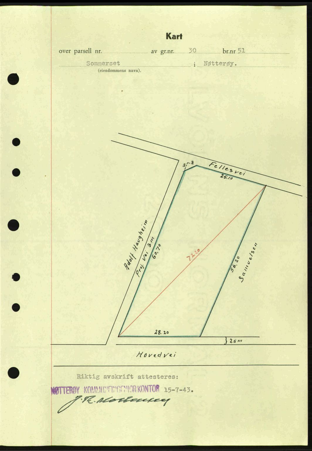 Tønsberg sorenskriveri, AV/SAKO-A-130/G/Ga/Gaa/L0013: Pantebok nr. A13, 1943-1943, Dagboknr: 1881/1943