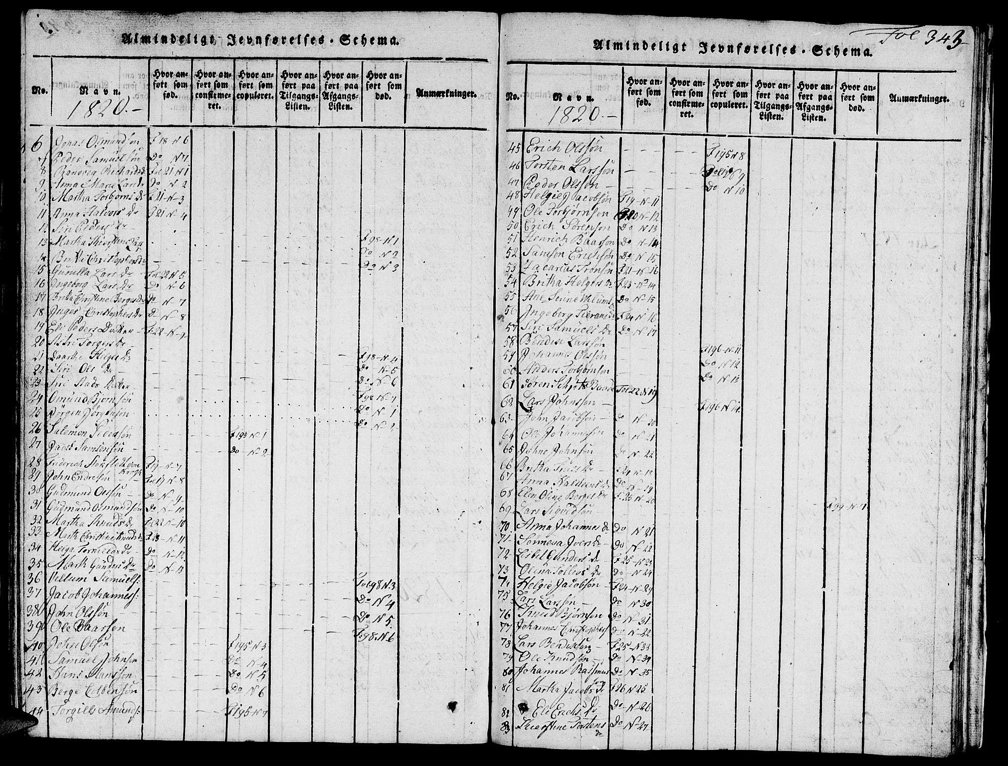 Skjold sokneprestkontor, AV/SAST-A-101847/H/Ha/Hab/L0001: Klokkerbok nr. B 1, 1815-1835, s. 343