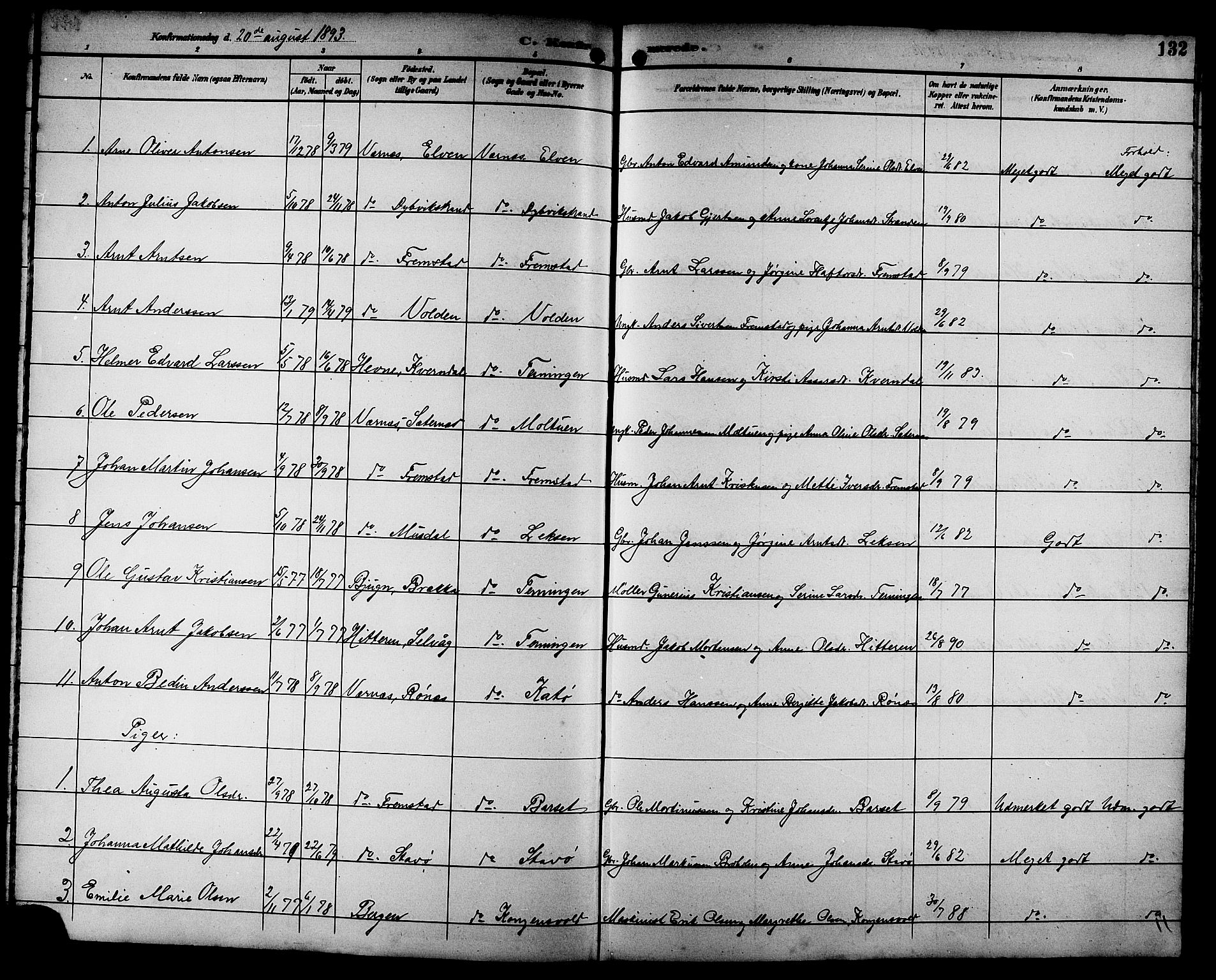 Ministerialprotokoller, klokkerbøker og fødselsregistre - Sør-Trøndelag, SAT/A-1456/662/L0757: Klokkerbok nr. 662C02, 1892-1918, s. 132