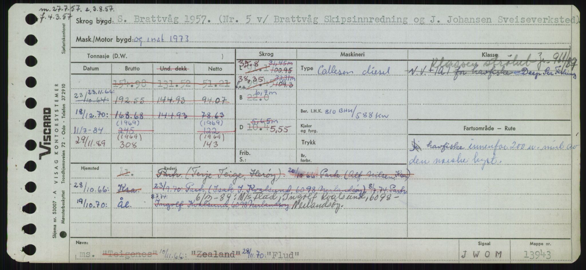 Sjøfartsdirektoratet med forløpere, Skipsmålingen, RA/S-1627/H/Ha/L0002/0001: Fartøy, Eik-Hill / Fartøy, Eik-F, s. 607