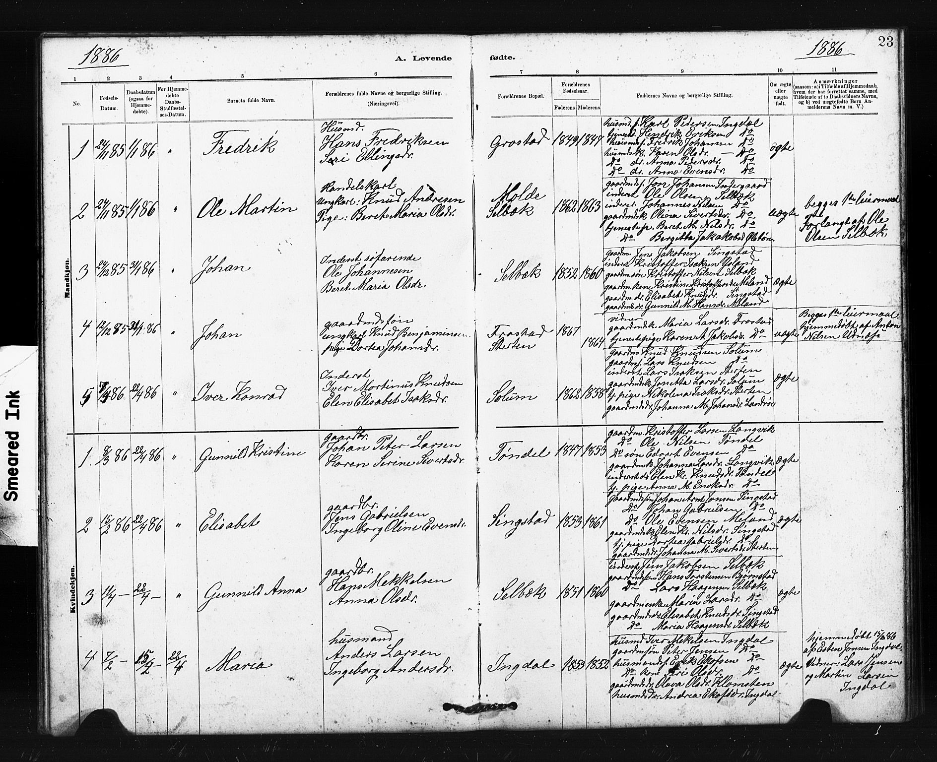 Ministerialprotokoller, klokkerbøker og fødselsregistre - Sør-Trøndelag, AV/SAT-A-1456/663/L0761: Klokkerbok nr. 663C01, 1880-1893, s. 23