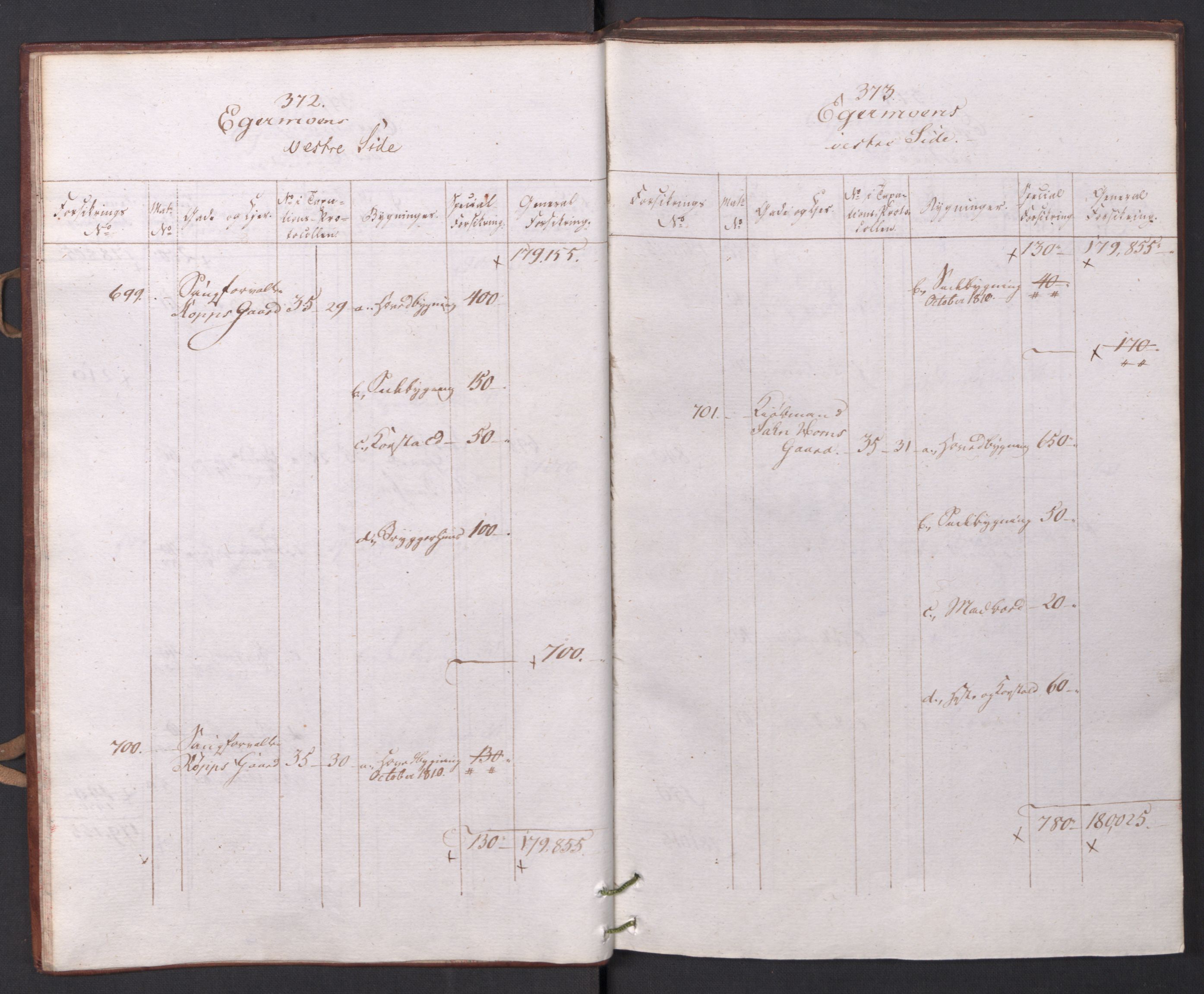 Kommersekollegiet, Brannforsikringskontoret 1767-1814, AV/RA-EA-5458/F/Fa/L0031/0002: Kongsberg / Branntakstprotokoll, 1807-1817