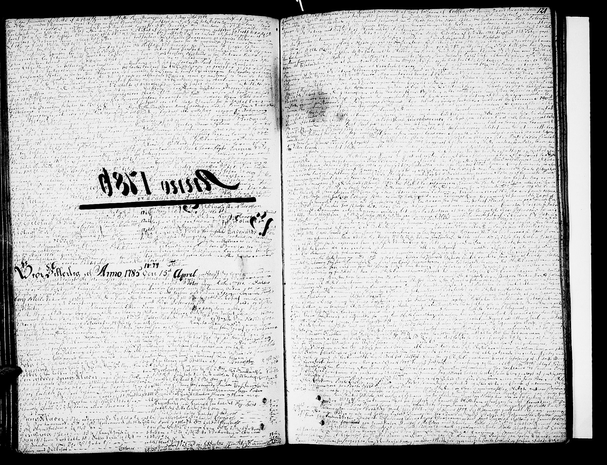 Nedre Telemark sorenskriveri, AV/SAKO-A-135/H/Hb/Hba/L0016a: Skifteprotokoll, 1785-1792, s. 120b-121a