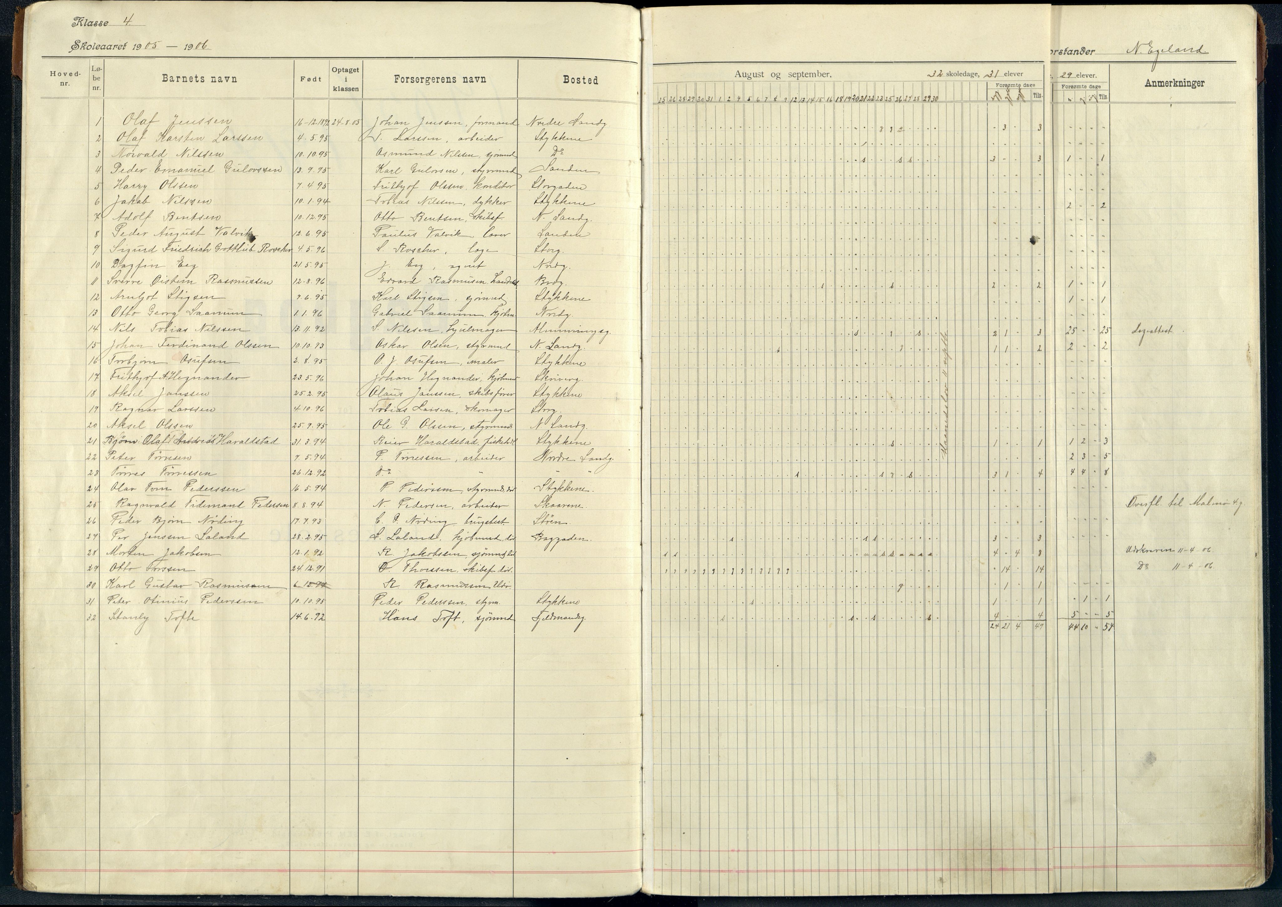 Mandal By - Mandal Allmueskole/Folkeskole/Skole, ARKSOR/1002MG551/I/L0019: Dagbok, 1905-1914