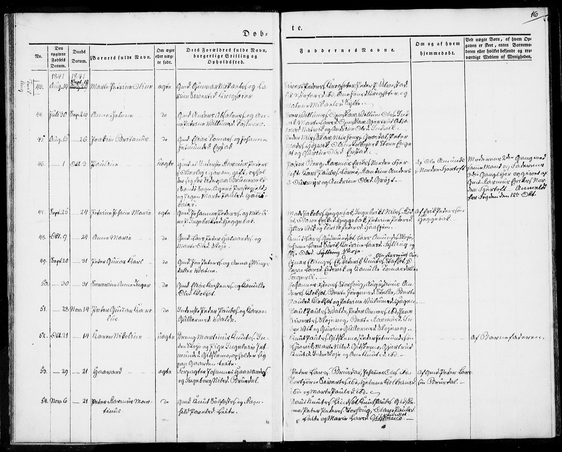 Ministerialprotokoller, klokkerbøker og fødselsregistre - Møre og Romsdal, AV/SAT-A-1454/524/L0352: Ministerialbok nr. 524A04, 1838-1847, s. 16