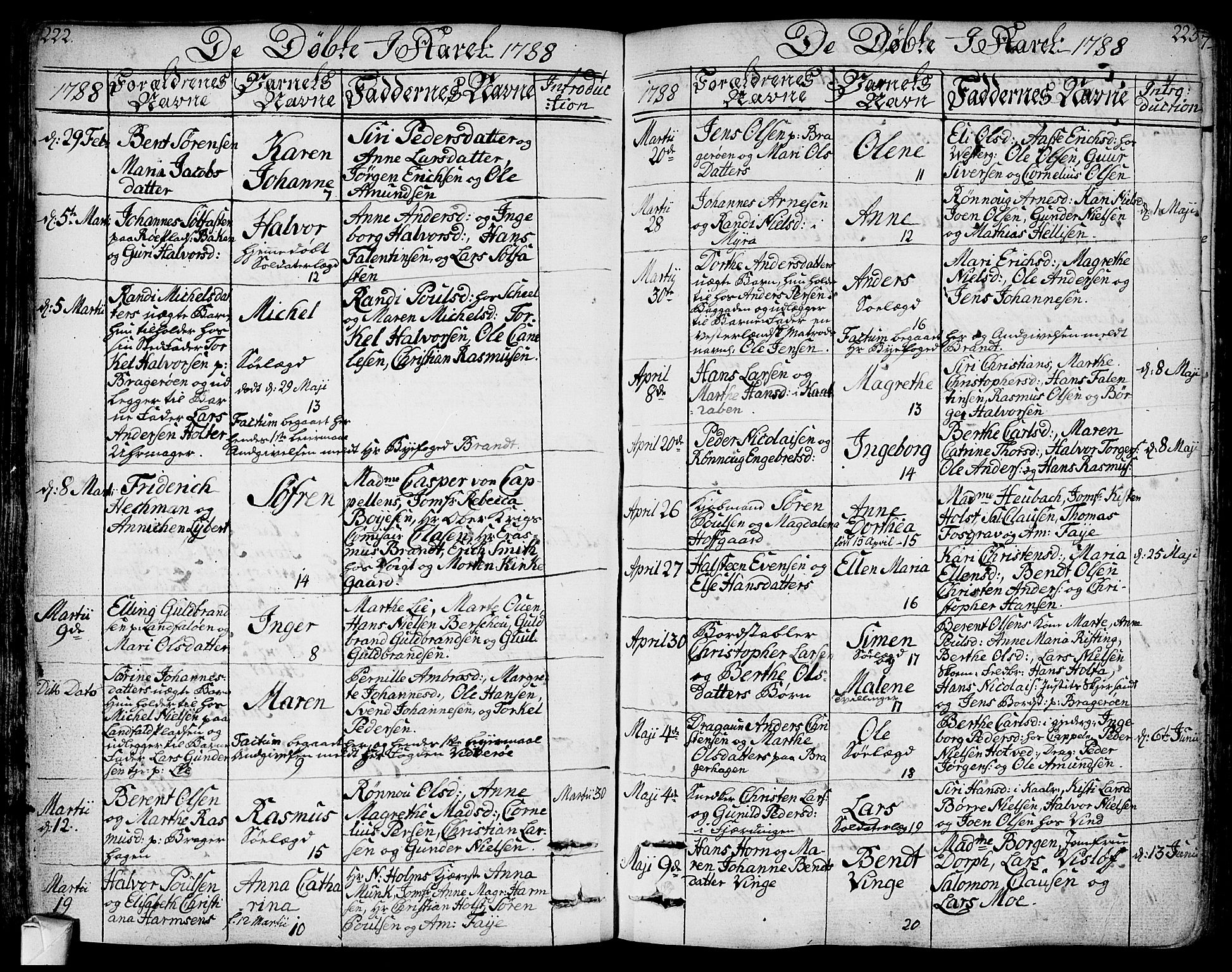 Bragernes kirkebøker, SAKO/A-6/F/Fa/L0006a: Ministerialbok nr. I 6, 1782-1814, s. 222-223