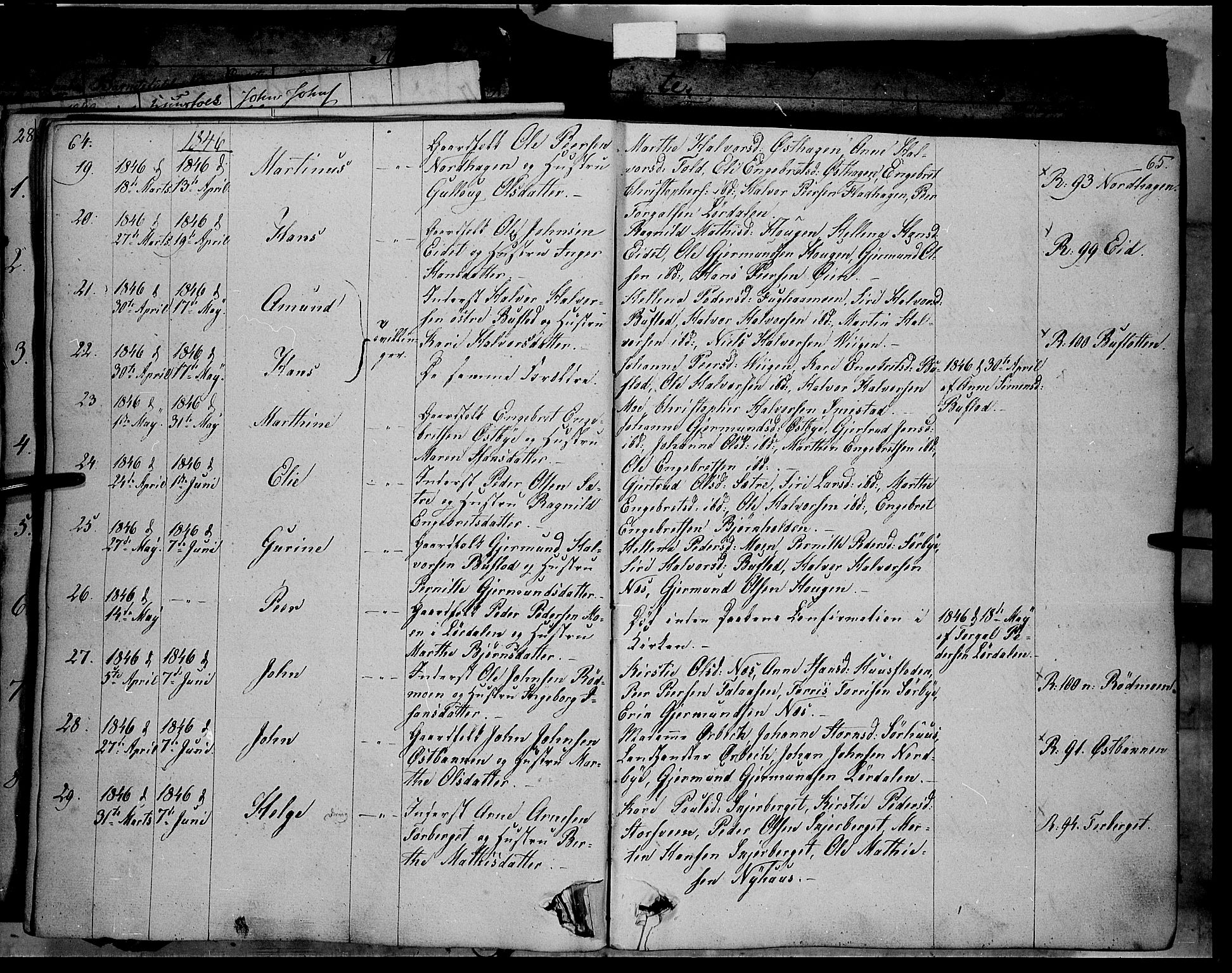 Trysil prestekontor, AV/SAH-PREST-046/H/Ha/Haa/L0004: Ministerialbok nr. 4 /1, 1842-1850, s. 64-65