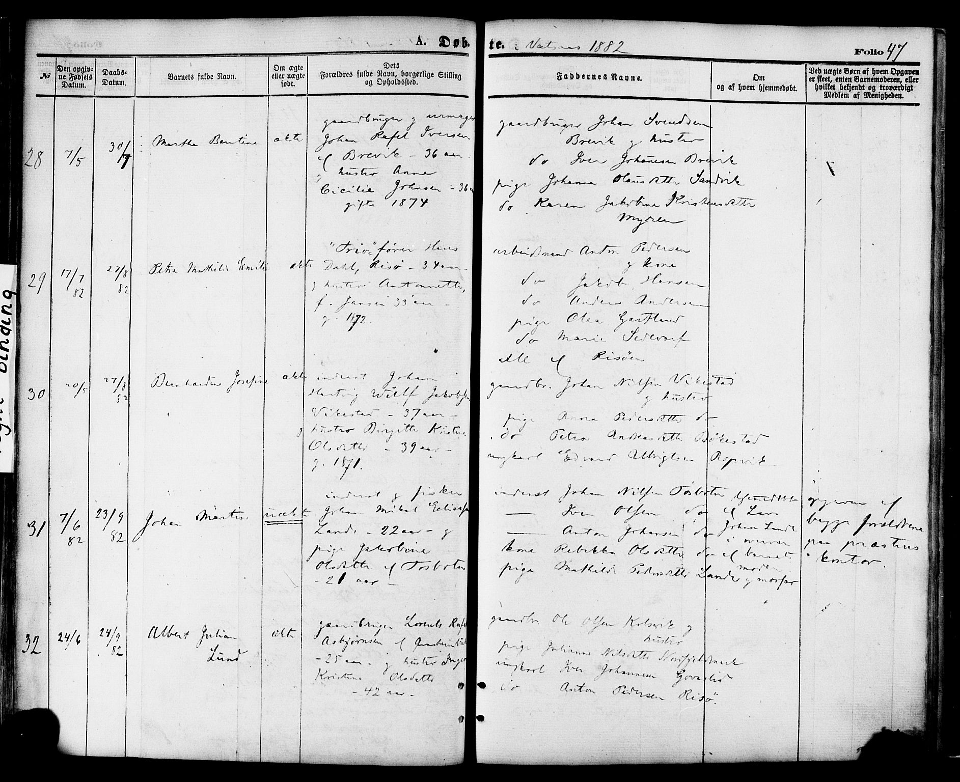 Ministerialprotokoller, klokkerbøker og fødselsregistre - Nordland, AV/SAT-A-1459/810/L0148: Ministerialbok nr. 810A09 /1, 1874-1884, s. 47
