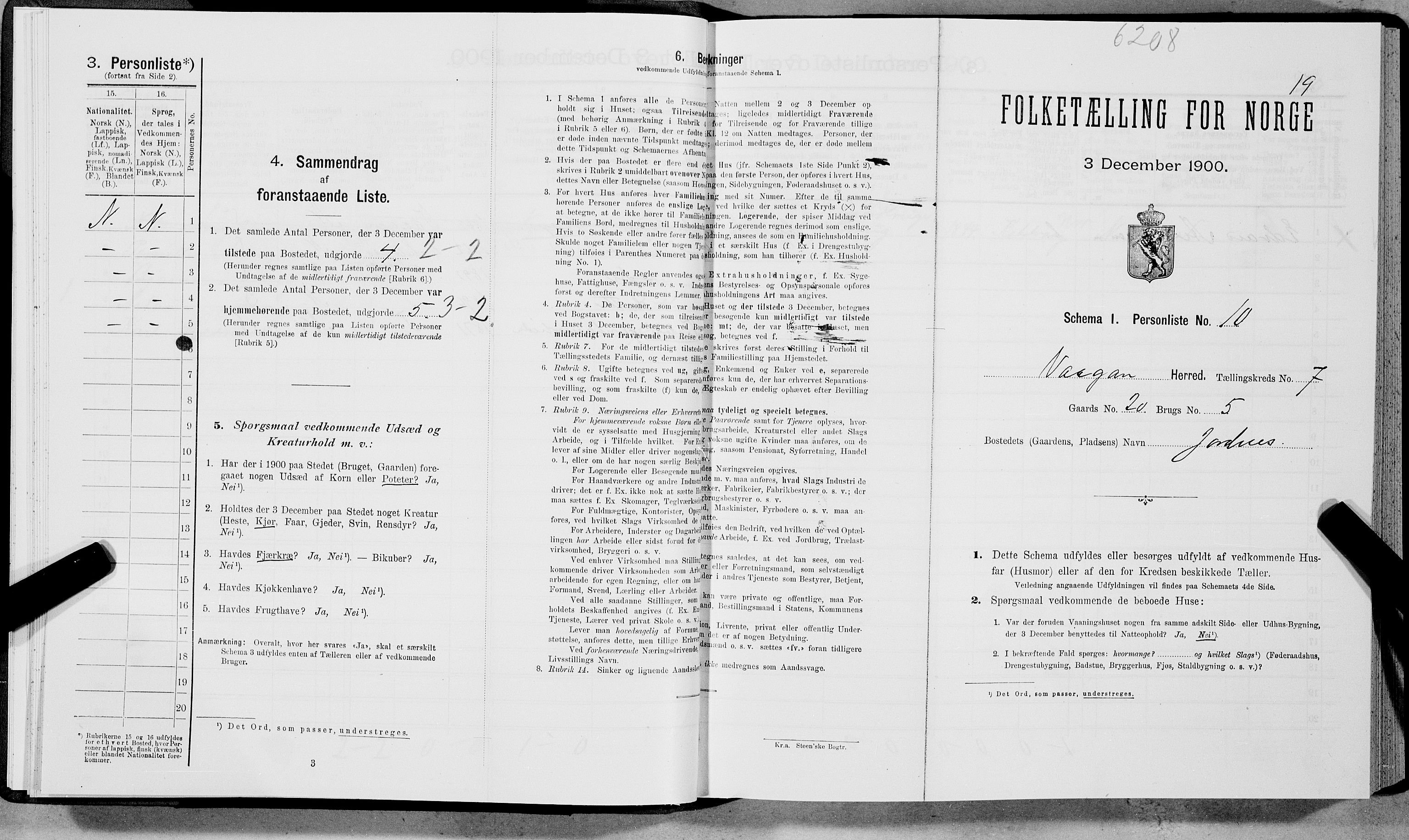 SAT, Folketelling 1900 for 1865 Vågan herred, 1900, s. 917