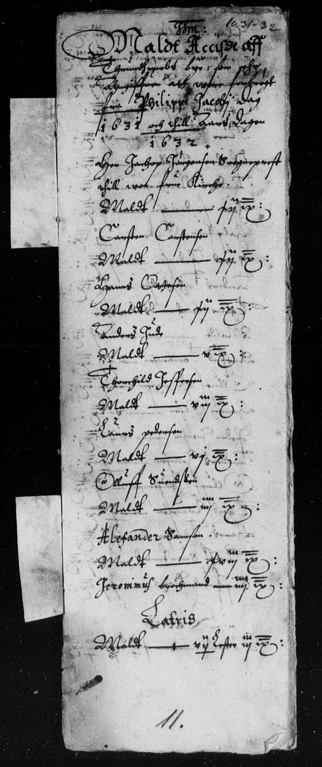 Rentekammeret inntil 1814, Reviderte regnskaper, Lensregnskaper, RA/EA-5023/R/Rb/Rbw/L0048: Trondheim len, 1631-1632