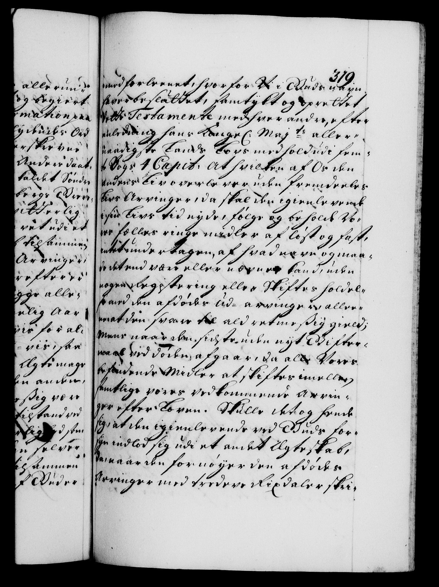 Danske Kanselli 1572-1799, RA/EA-3023/F/Fc/Fca/Fcaa/L0019: Norske registre, 1704-1707, s. 319a