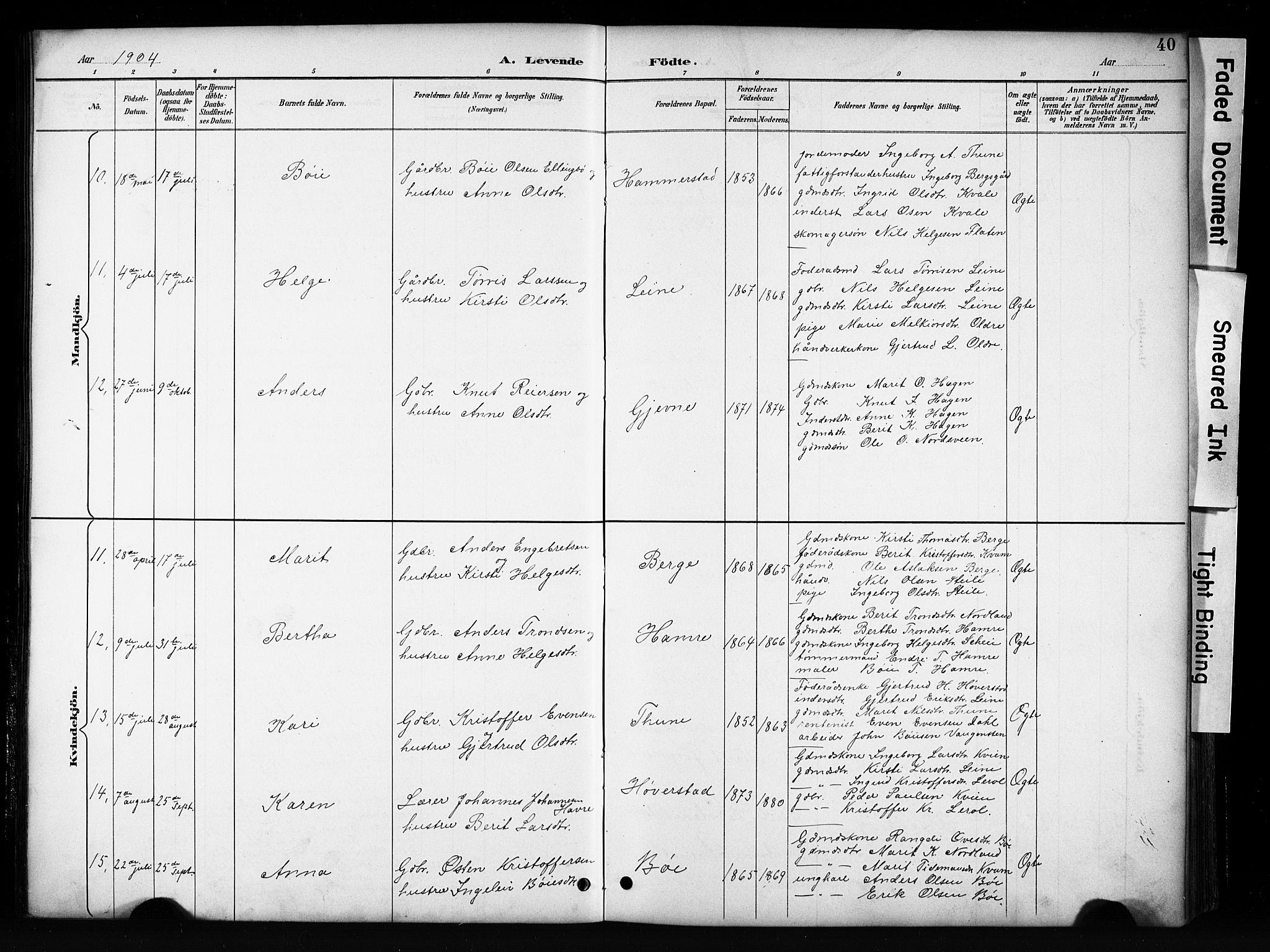 Vang prestekontor, Valdres, AV/SAH-PREST-140/H/Hb/L0006: Klokkerbok nr. 6, 1893-1918, s. 40