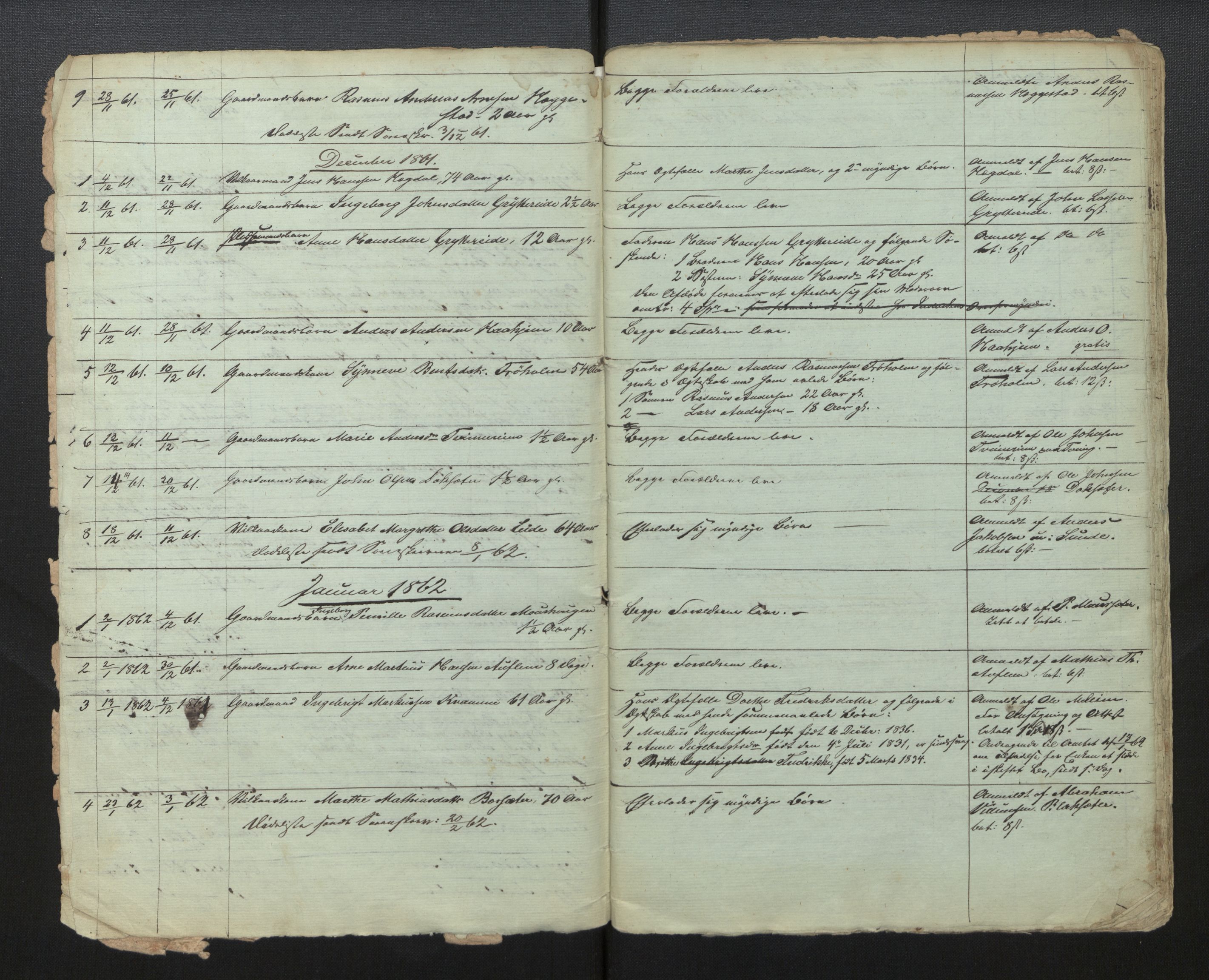 Lensmannen i Stryn og Innvik, AV/SAB-A-30201/0006/L0002: Dødsfallprotokoll, 1861-1867