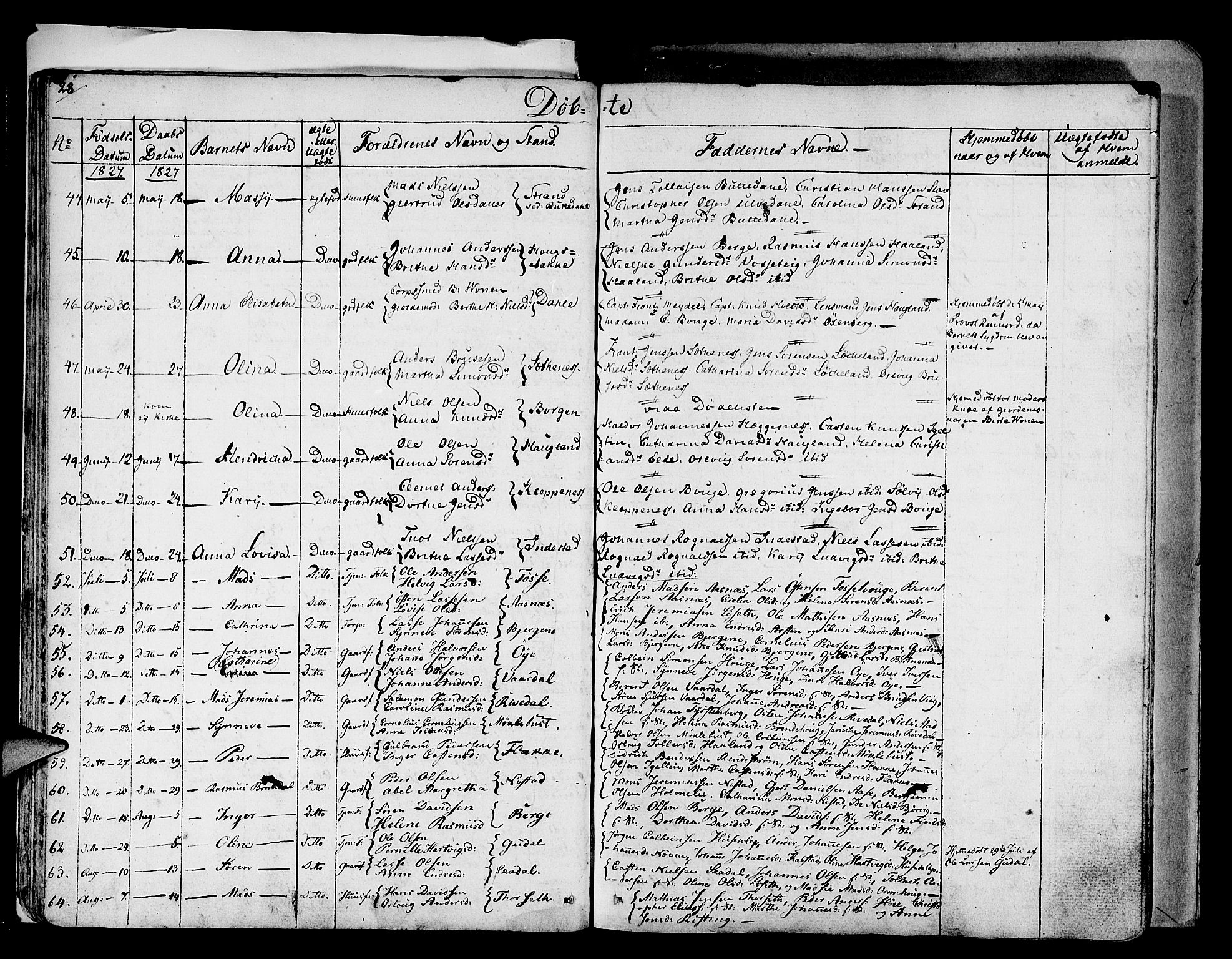 Fjaler sokneprestembete, AV/SAB-A-79801/H/Haa/Haaa/L0005: Ministerialbok nr. A 5, 1821-1835, s. 28