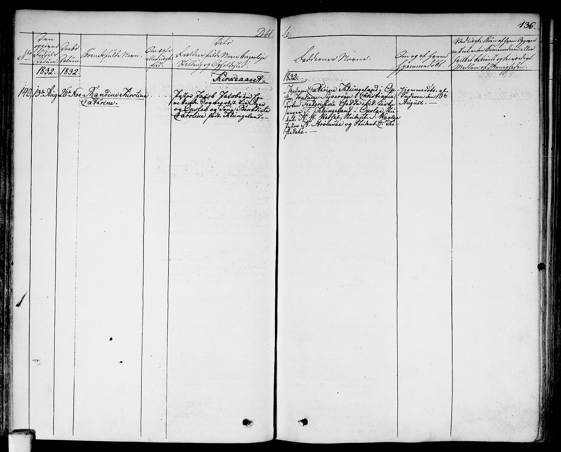 Aker prestekontor kirkebøker, SAO/A-10861/F/L0013: Ministerialbok nr. 13, 1828-1837, s. 136