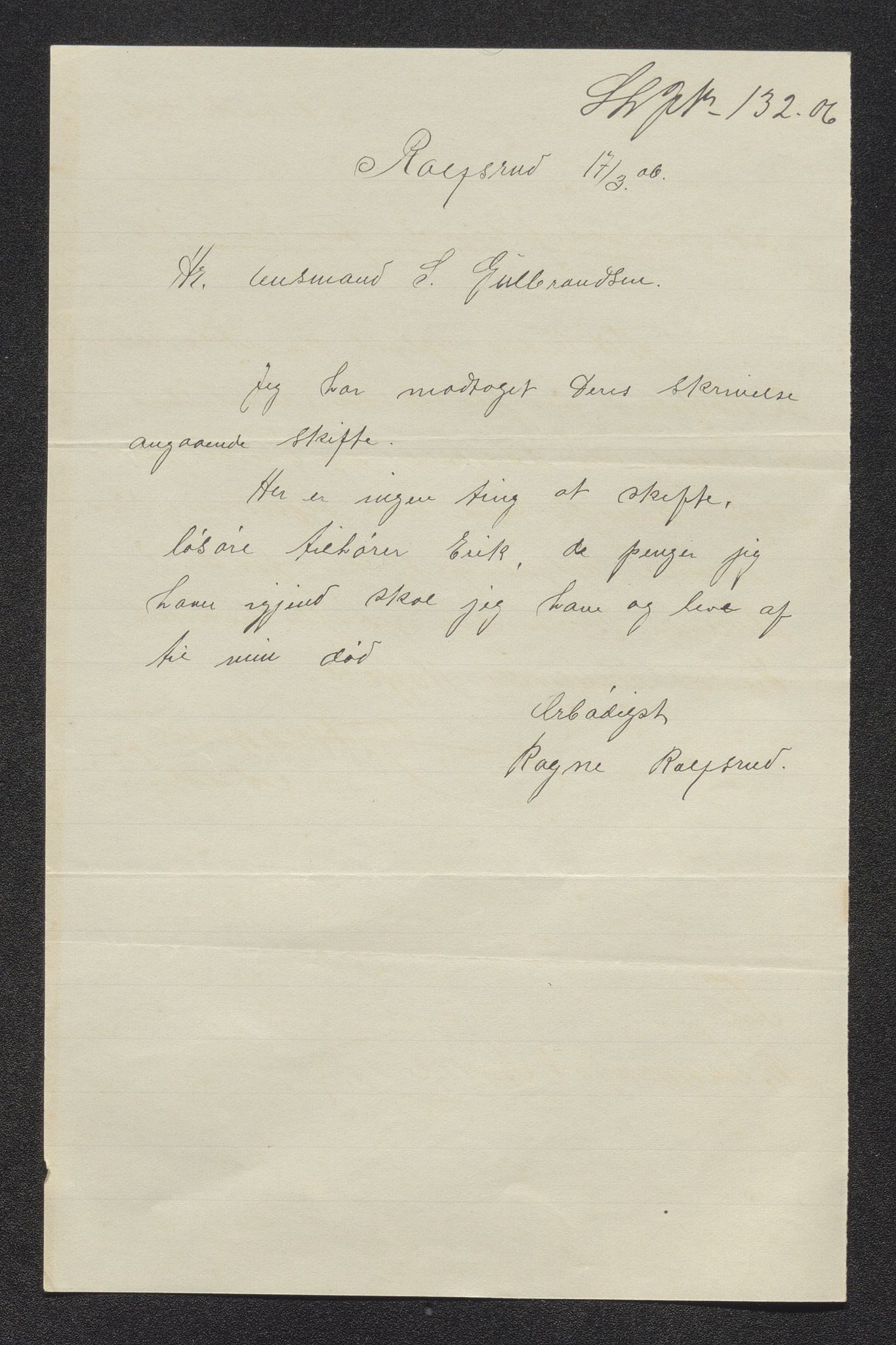 Eiker, Modum og Sigdal sorenskriveri, AV/SAKO-A-123/H/Ha/Hab/L0031: Dødsfallsmeldinger, 1906, s. 234