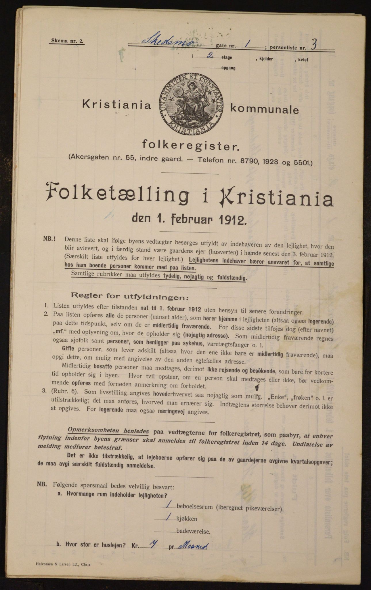 OBA, Kommunal folketelling 1.2.1912 for Kristiania, 1912, s. 95524