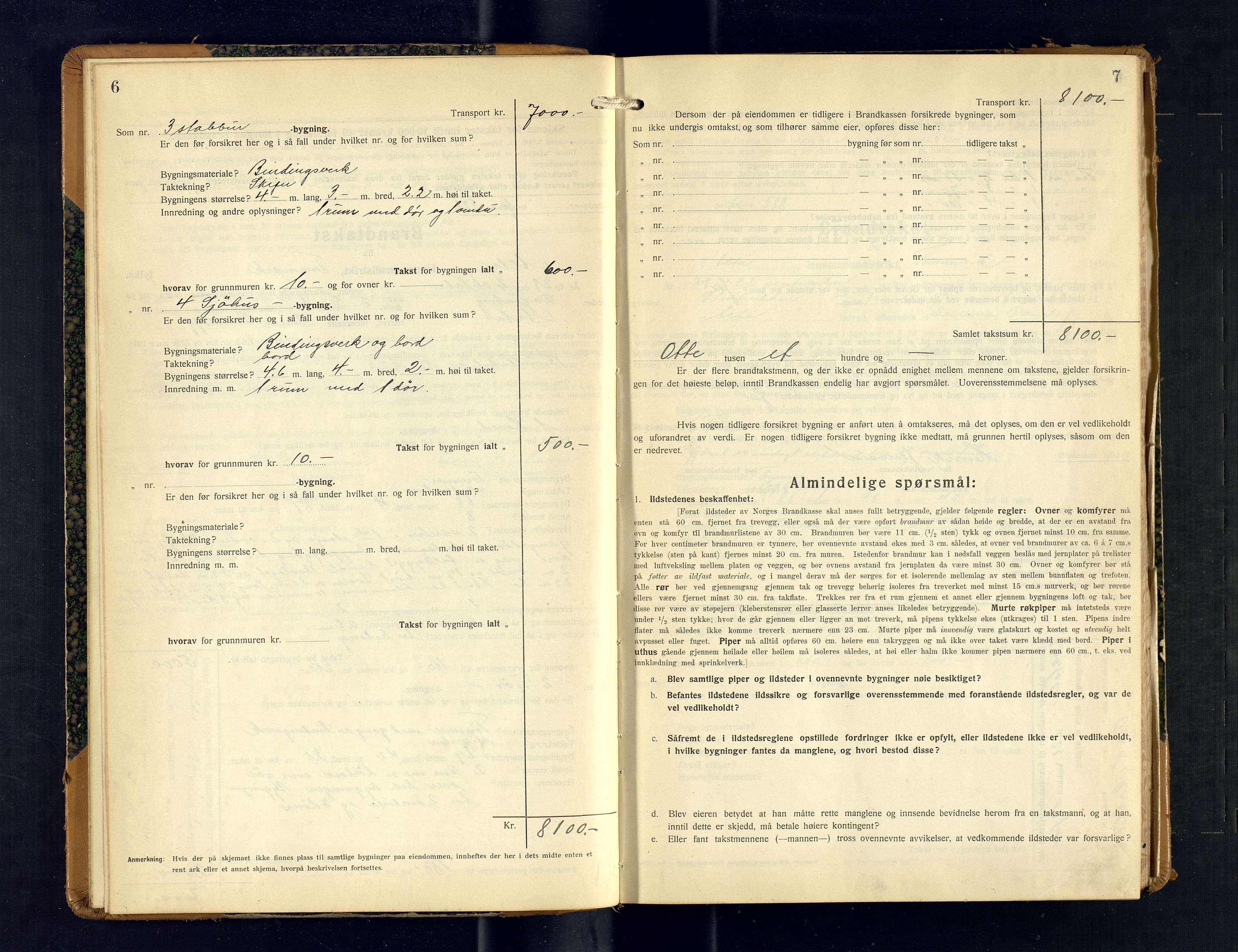 Alta lensmannskontor, AV/SATØ-S-1165/O/Ob/L0176: Branntakstprotokoll, 1928-1932, s. 6-7