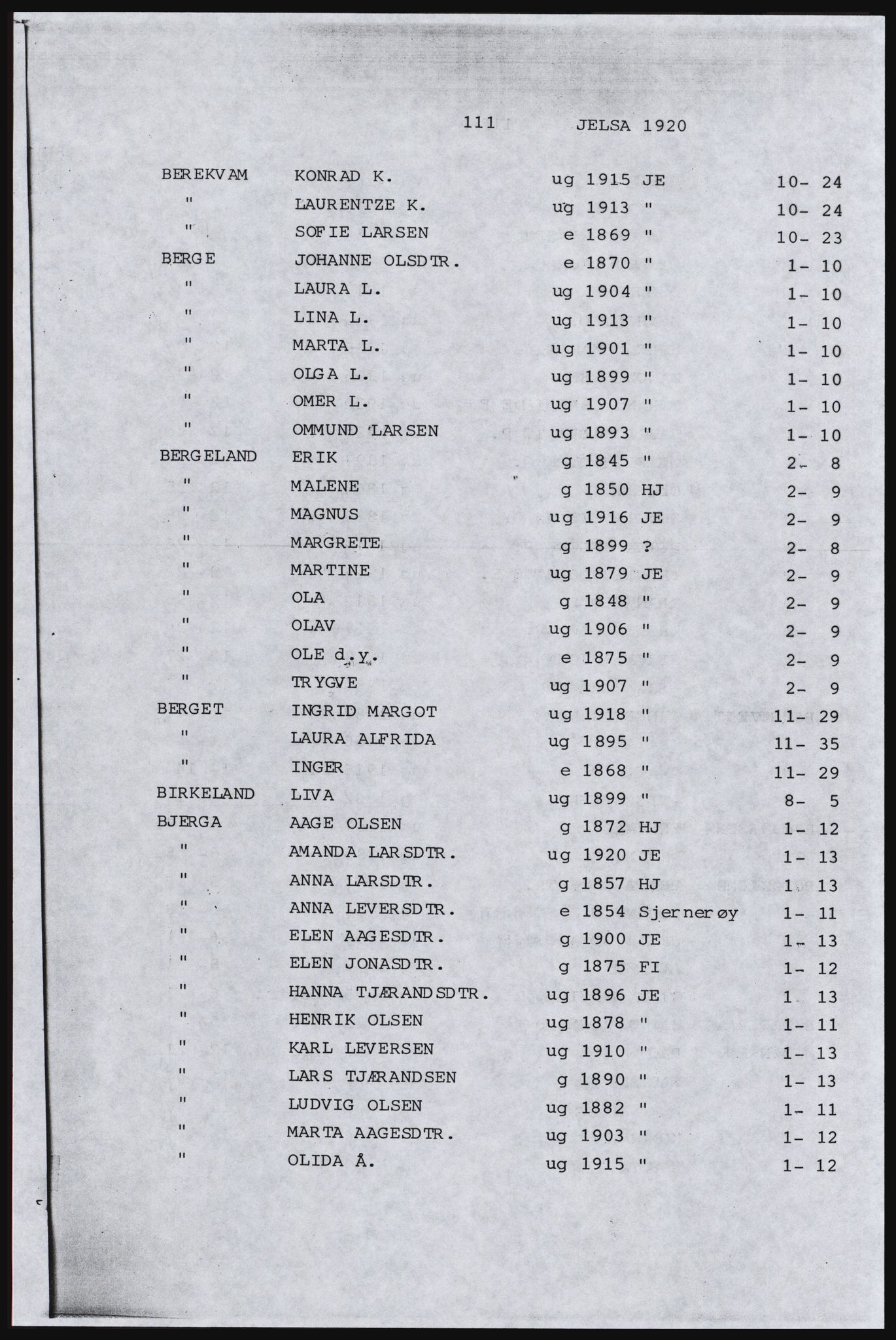 SAST, Avskrift av folketellingen 1920 for Indre Ryfylke, 1920, s. 469