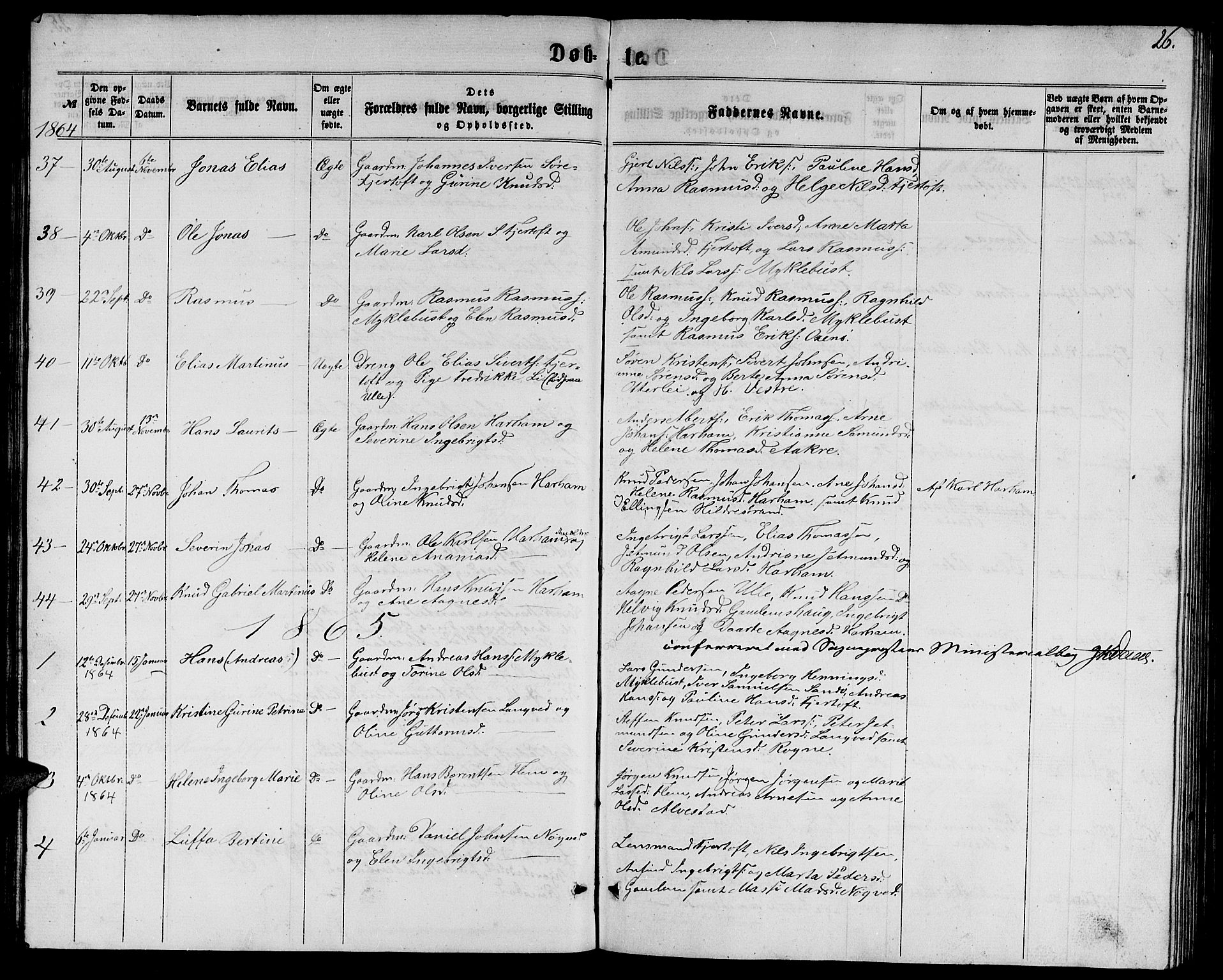 Ministerialprotokoller, klokkerbøker og fødselsregistre - Møre og Romsdal, SAT/A-1454/536/L0508: Klokkerbok nr. 536C03, 1860-1870, s. 26