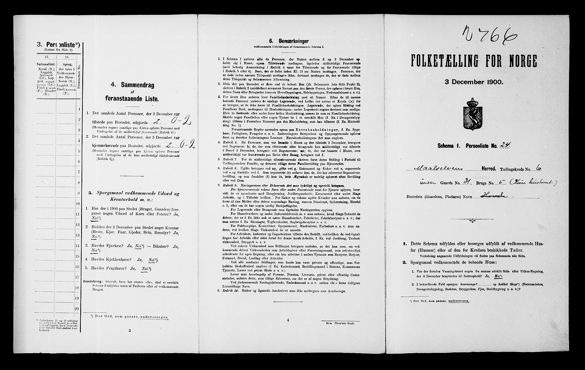 SATØ, Folketelling 1900 for 1924 Målselv herred, 1900, s. 498