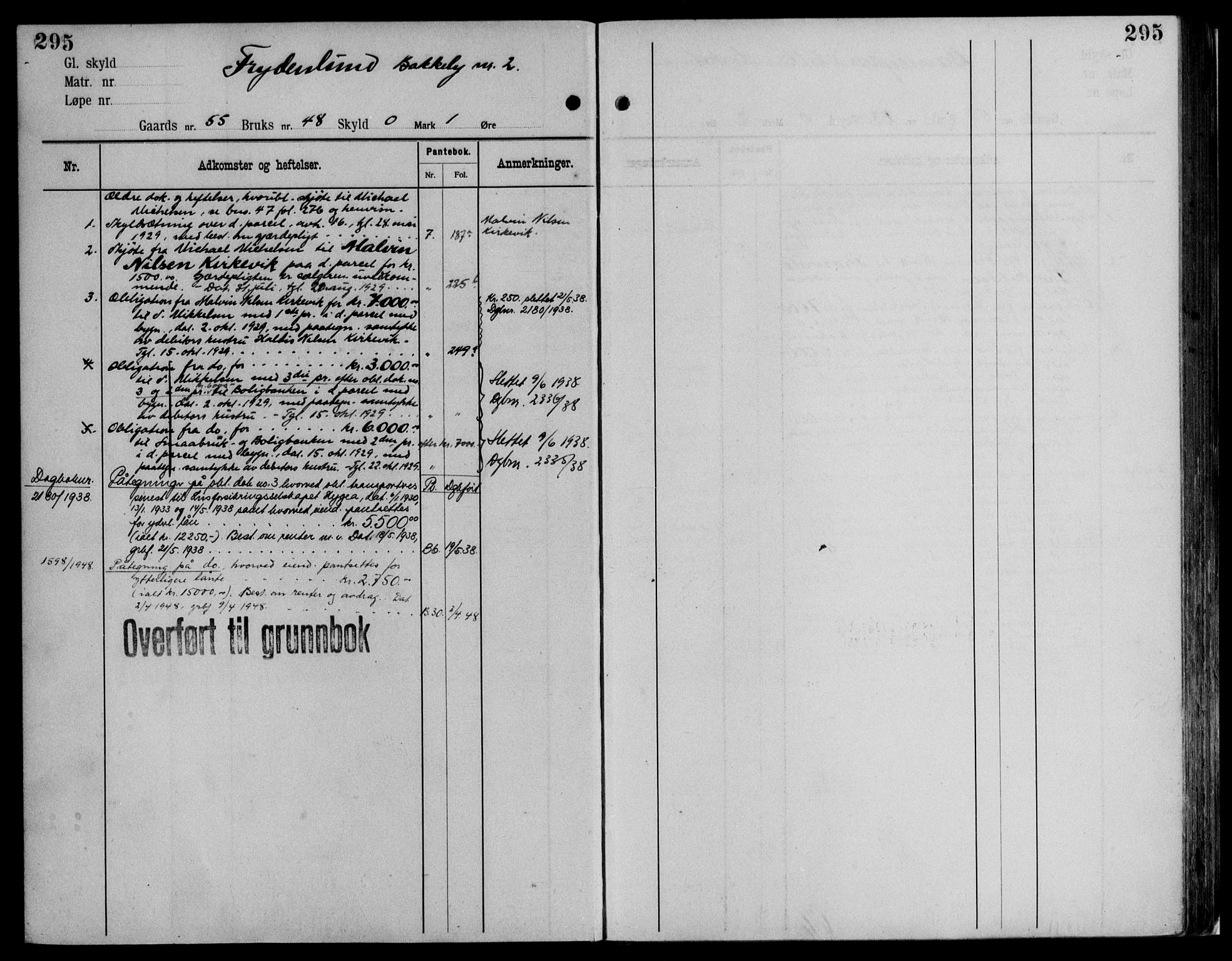 Midhordland sorenskriveri, AV/SAB-A-3001/1/G/Ga/Gab/L0116: Panteregister nr. II.A.b.116, s. 295