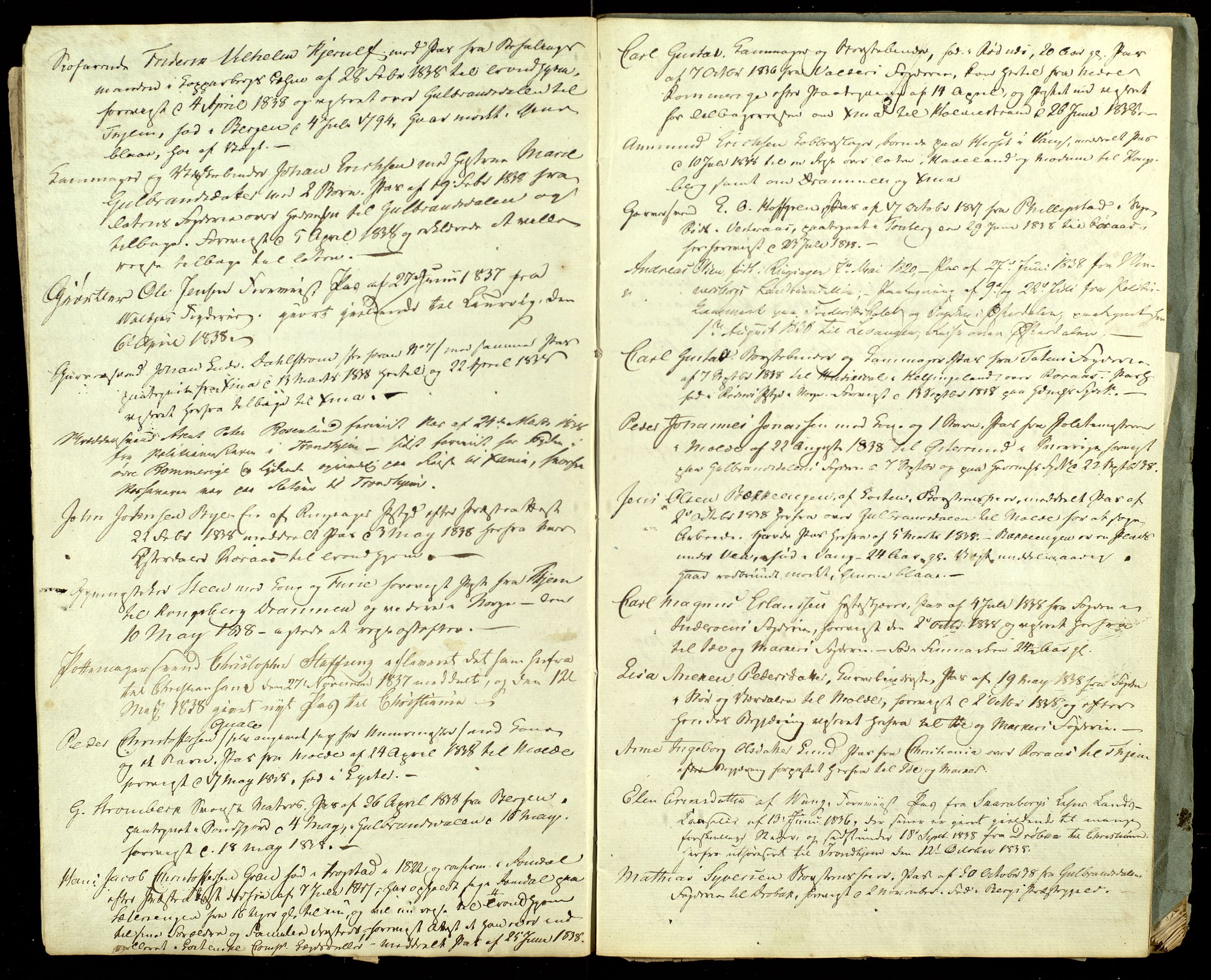 Hedemarken fogderi, AV/SAH-FOGDH-001/L/La/0002 / Passjournal, 1837-1843