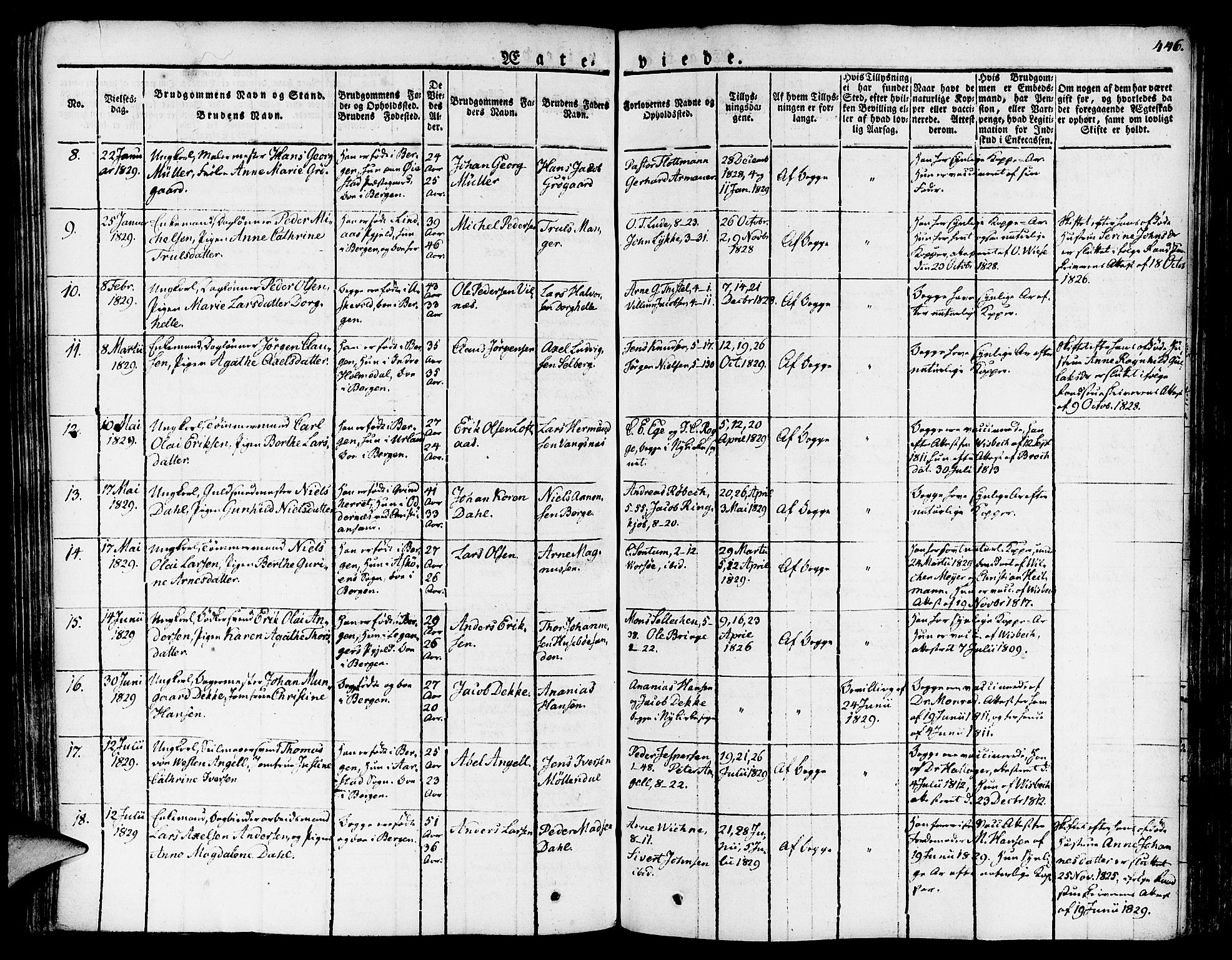 Nykirken Sokneprestembete, AV/SAB-A-77101/H/Haa/L0012: Ministerialbok nr. A 12, 1821-1844, s. 446