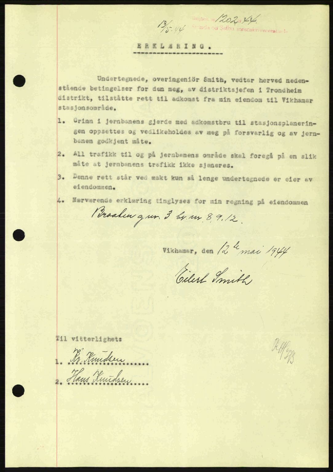Strinda og Selbu sorenskriveri, SAT/A-0015/2/2C: Pantebok nr. A9, 1944-1945, Dagboknr: 1202/1944