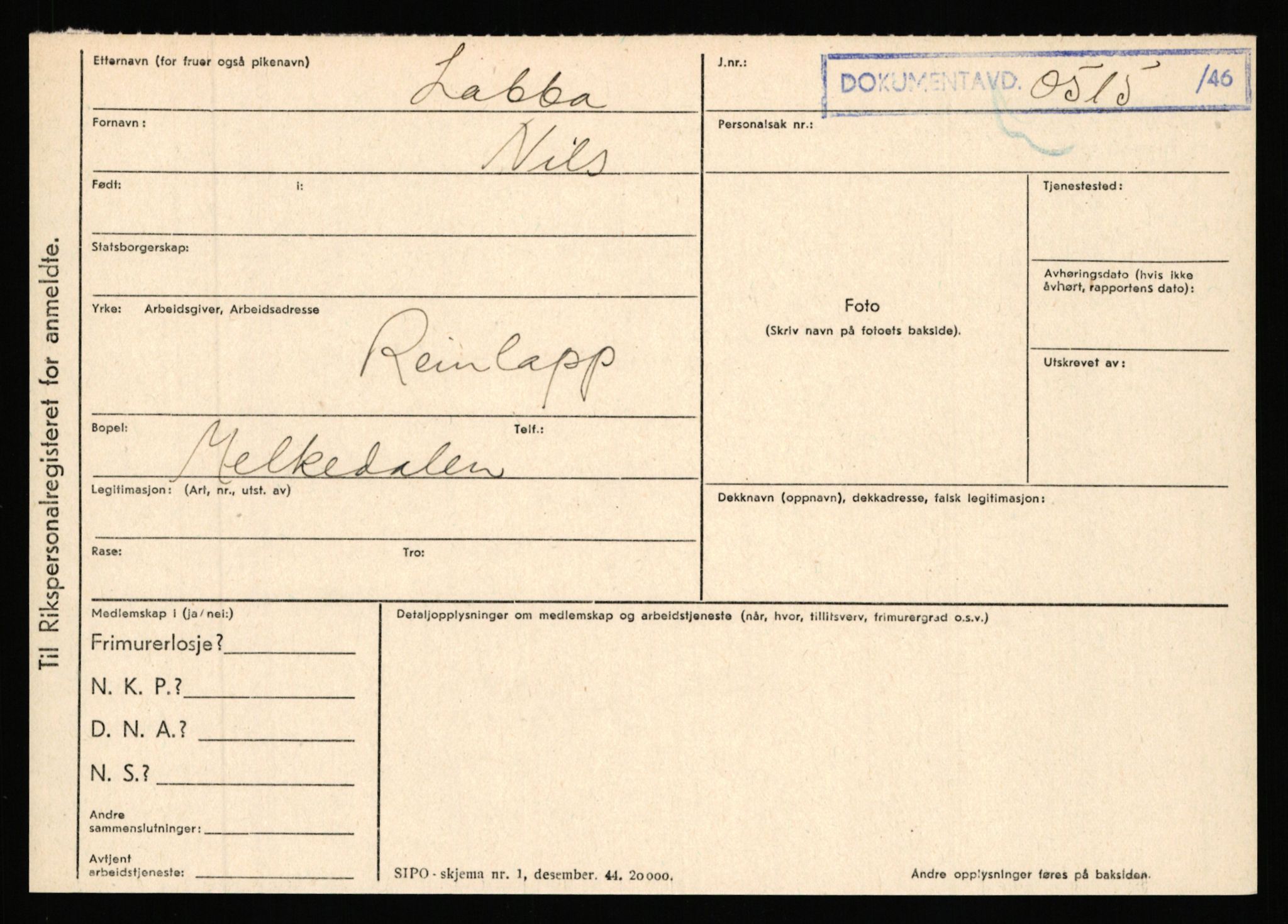 Statspolitiet - Hovedkontoret / Osloavdelingen, AV/RA-S-1329/C/Ca/L0009: Knutsen - Limstrand, 1943-1945, s. 2510