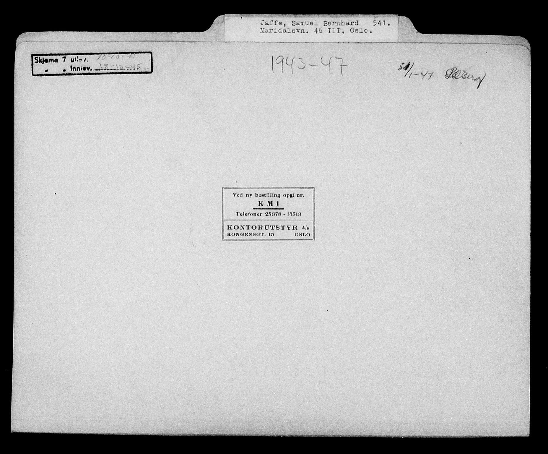Justisdepartementet, Tilbakeføringskontoret for inndratte formuer, AV/RA-S-1564/H/Hc/Hcc/L0947: --, 1945-1947, s. 92