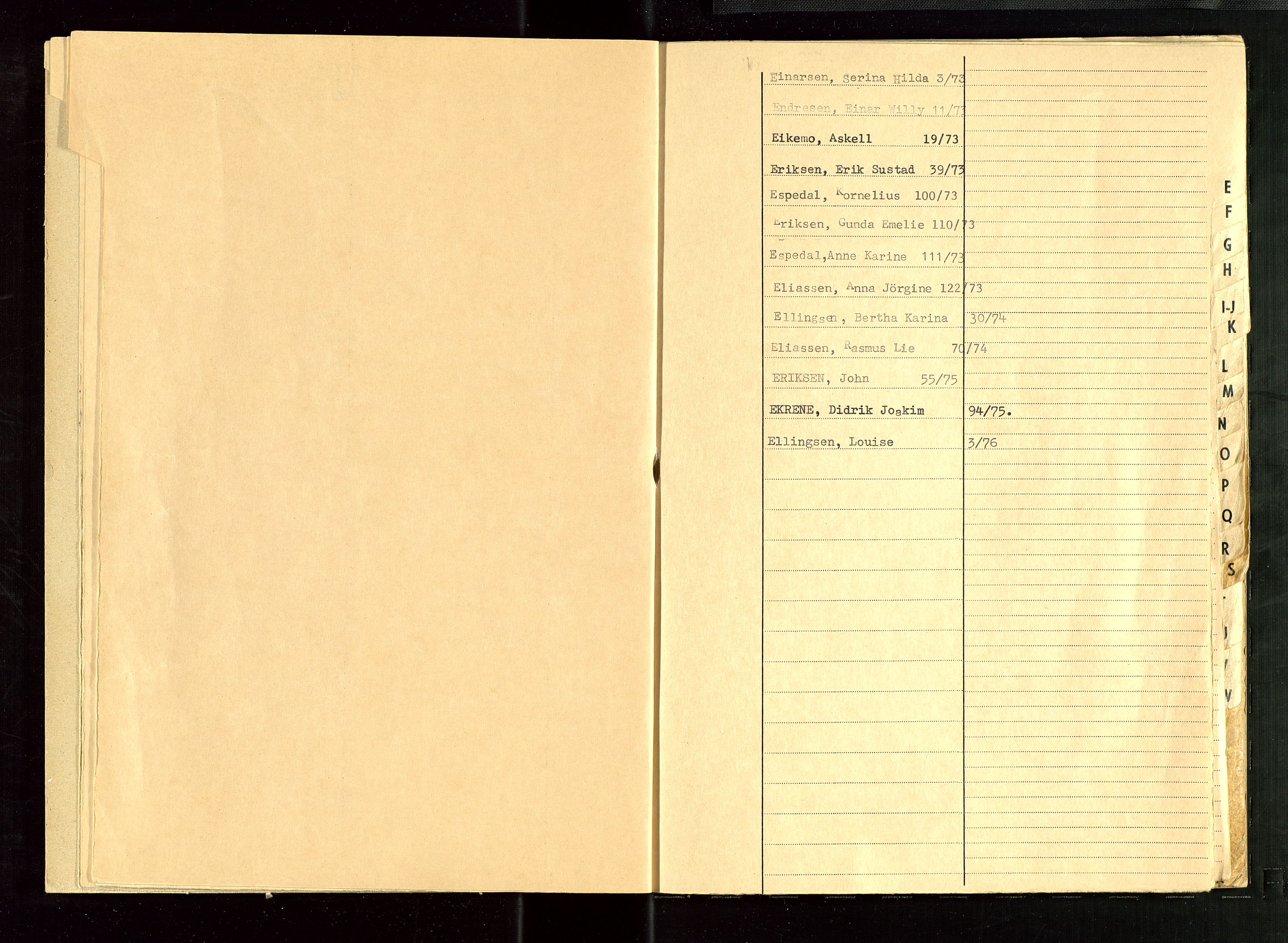 Skudenes lensmannskontor, AV/SAST-A-100444/Gga/L0013: "Dødsfallsregister 1973/ 74/ 75/ 76, 1973-1976, s. 6