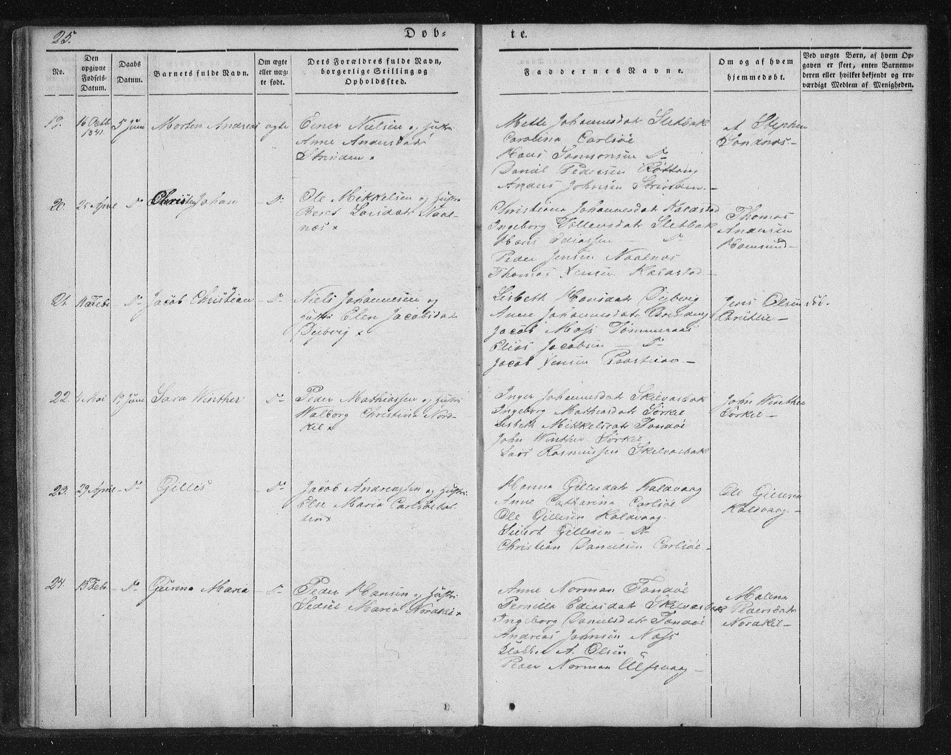 Ministerialprotokoller, klokkerbøker og fødselsregistre - Nordland, AV/SAT-A-1459/859/L0843: Ministerialbok nr. 859A03, 1840-1848, s. 25