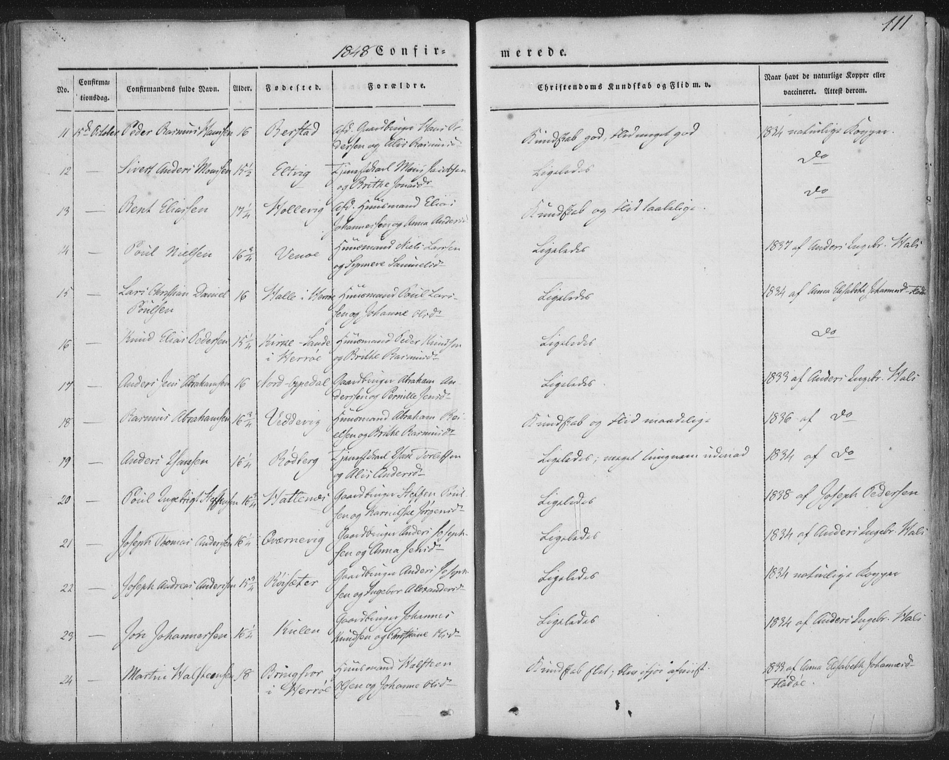 Selje sokneprestembete, AV/SAB-A-99938/H/Ha/Haa/Haaa: Ministerialbok nr. A 10, 1844-1858, s. 111